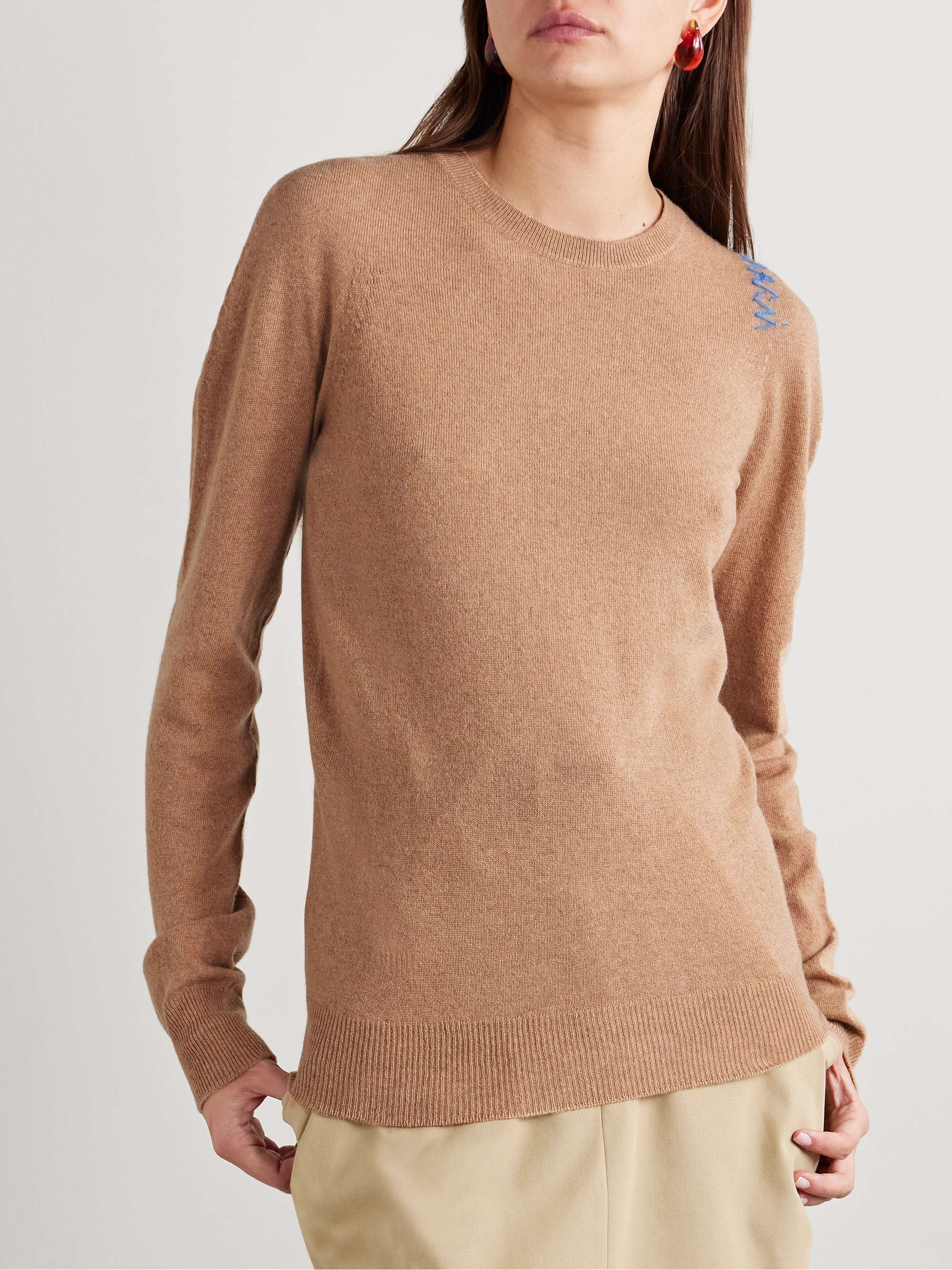 Embroidered wool and cashmere-blend sweater view