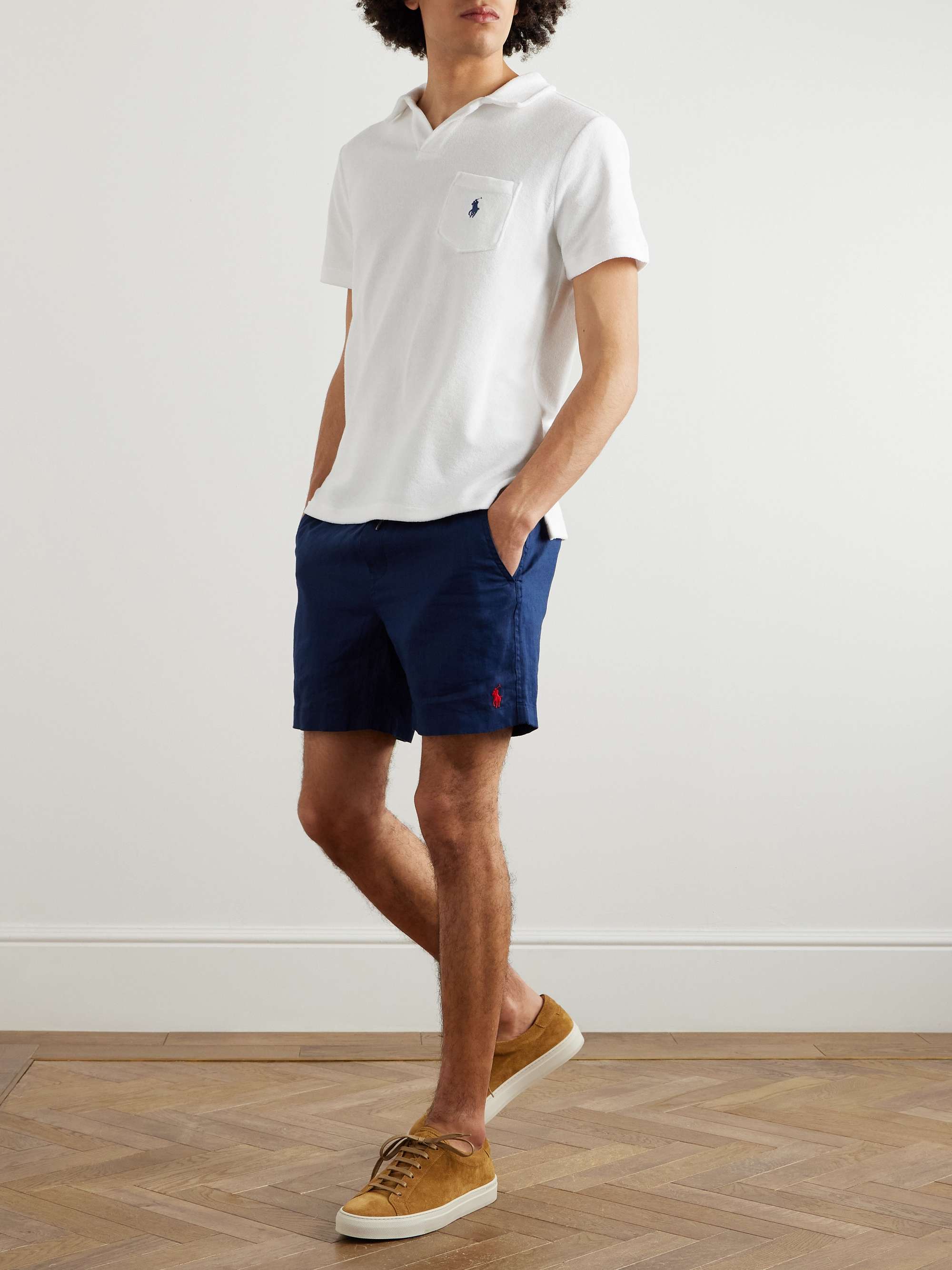 Logo-Embroidered Cotton-Terry Polo Shirt view