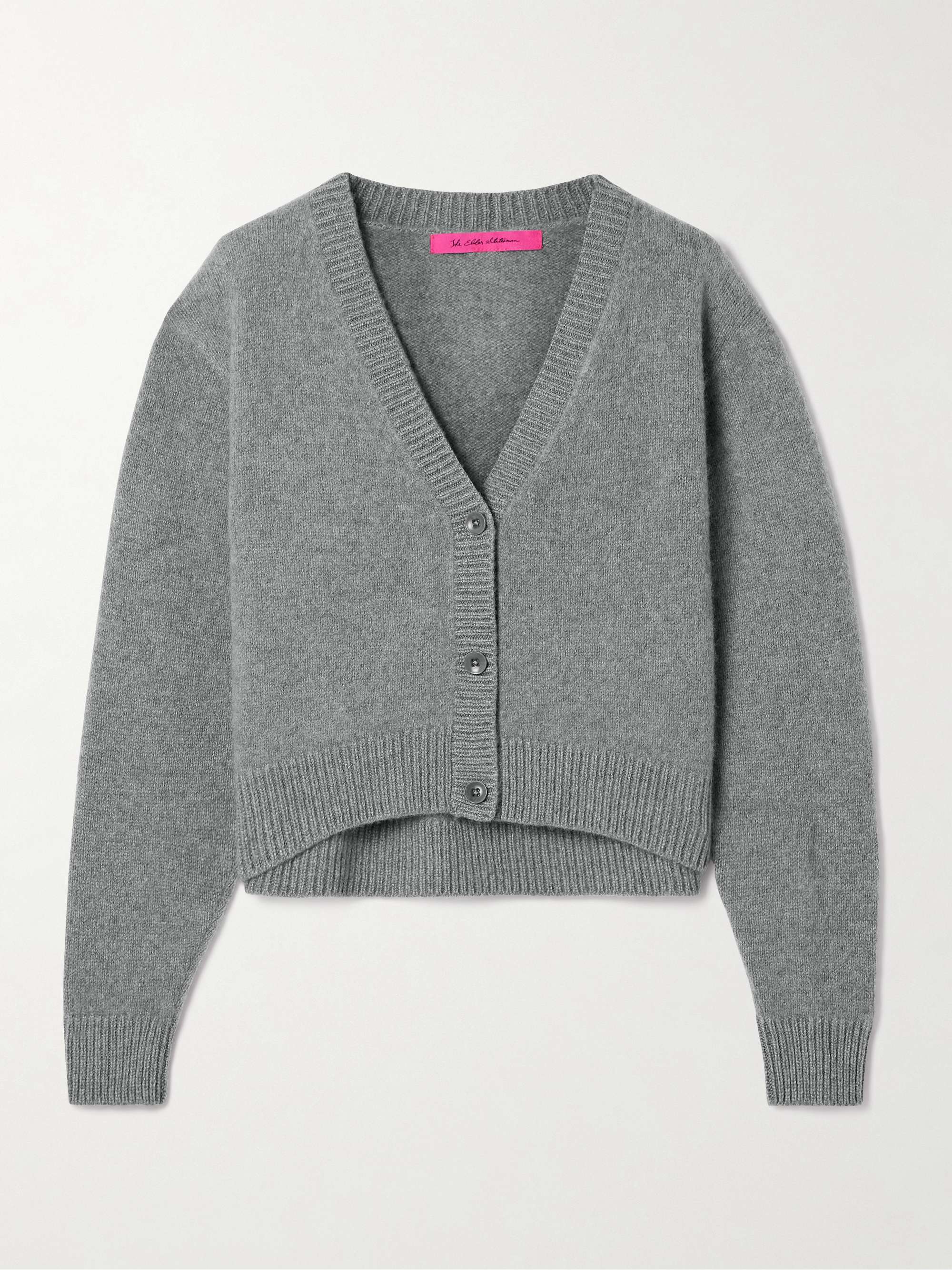 Cashmere cropped cardigan view