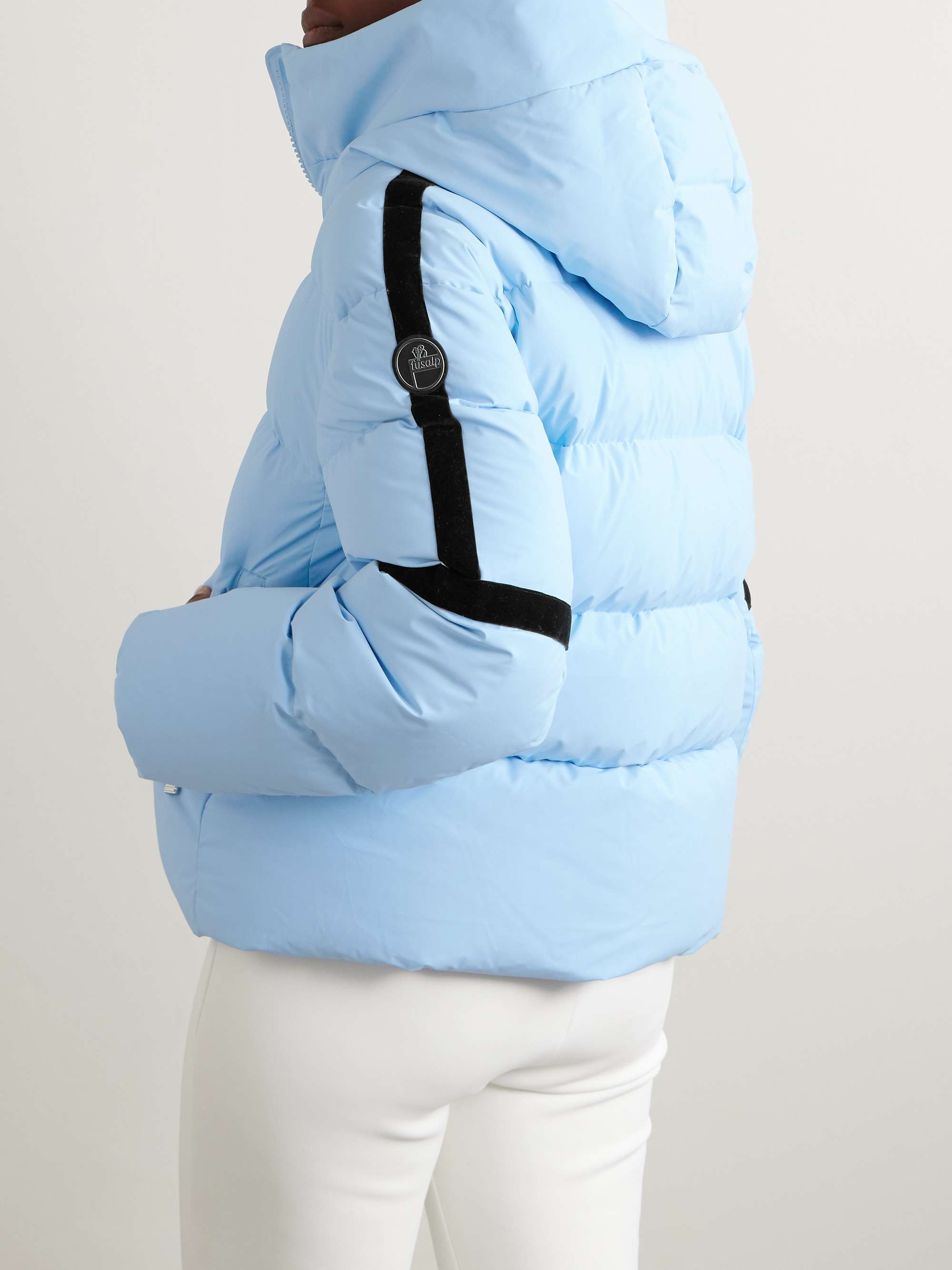 Barsy velvet-trimmed hooded quilted down ski jacket view