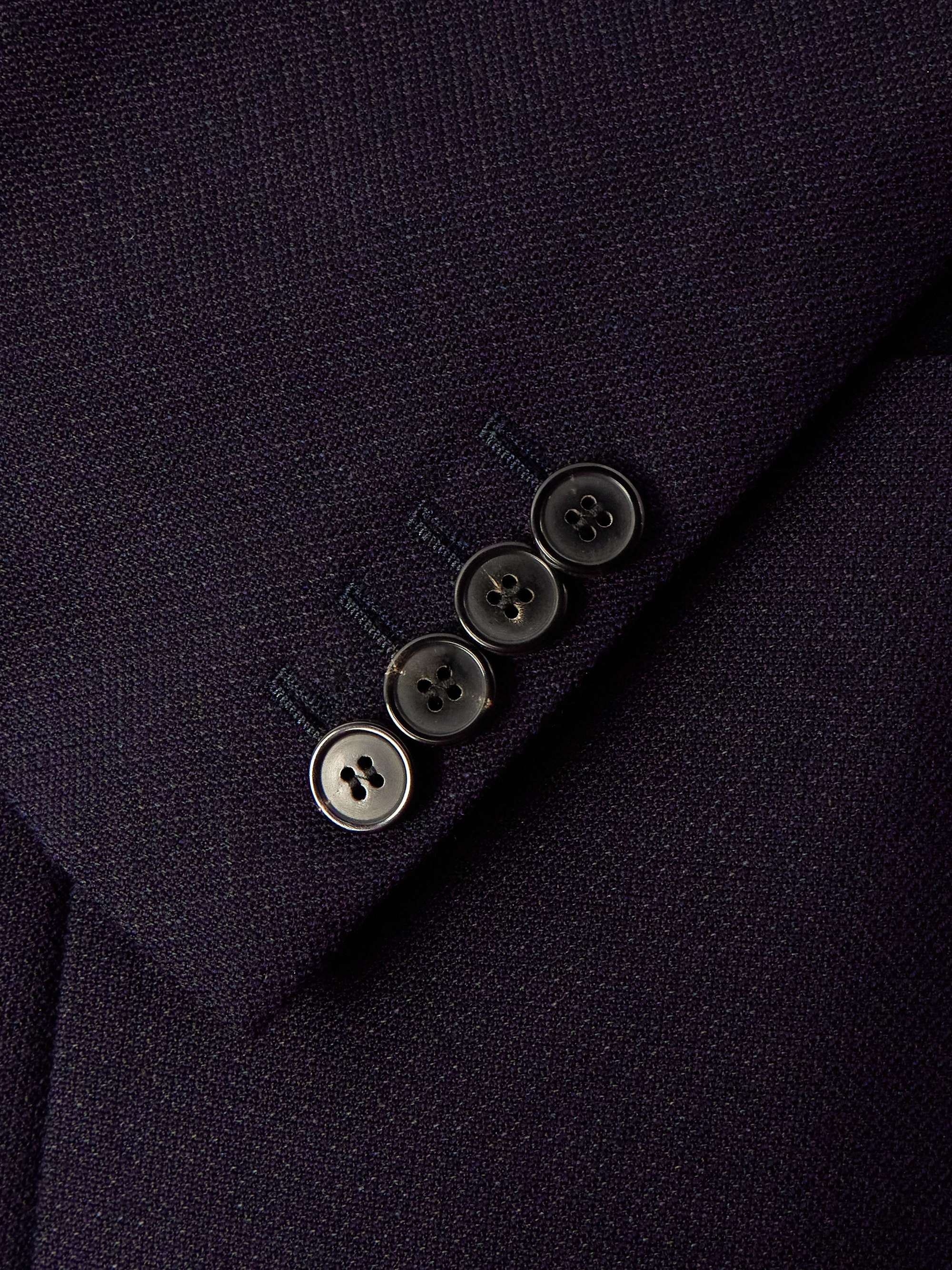 Slim-Fit Double-Breasted Wool and Linen-Blend Blazer view