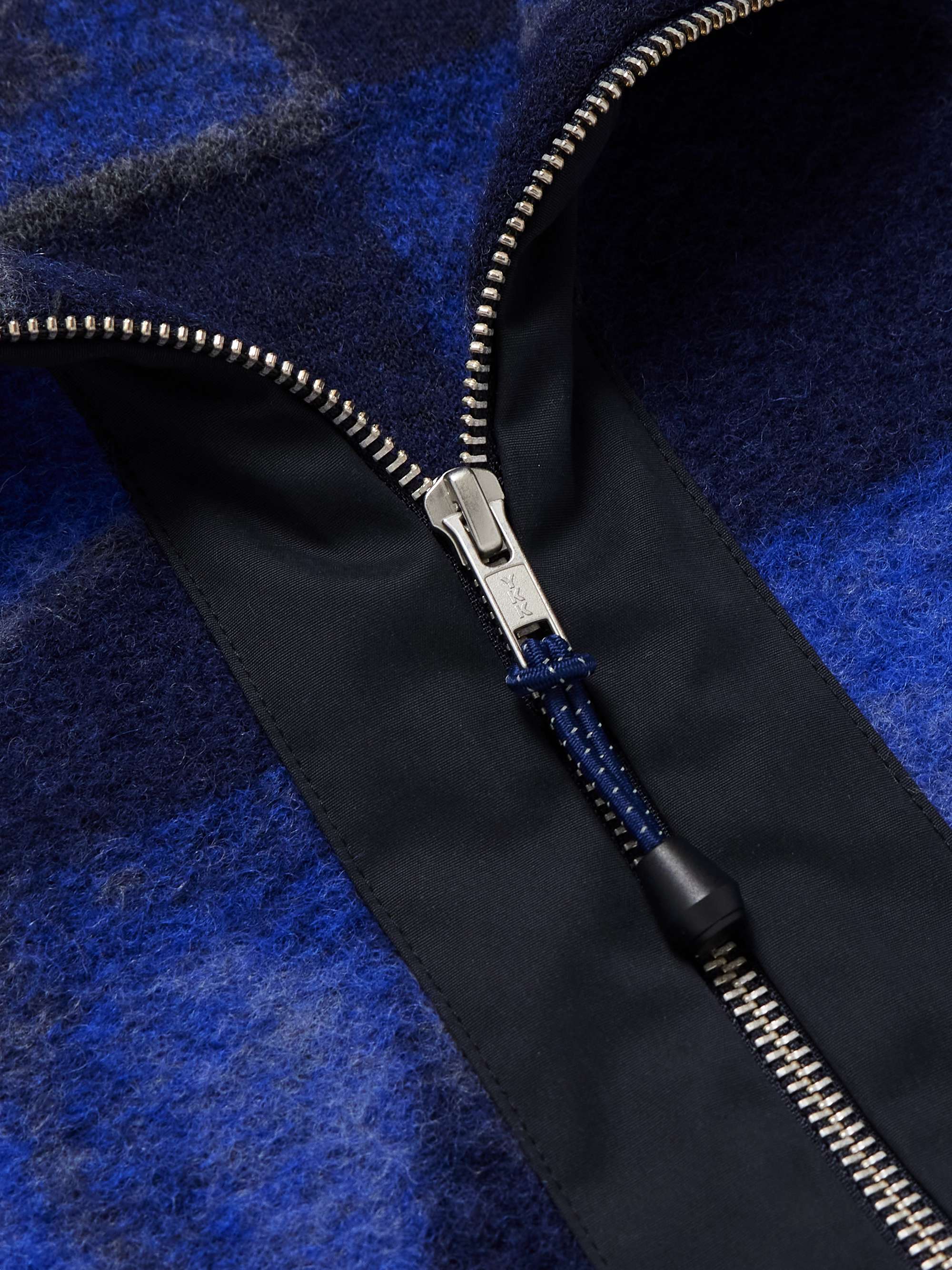 Signal Shell-Trimmed Printed Wool-Blend Fleece Jacket view