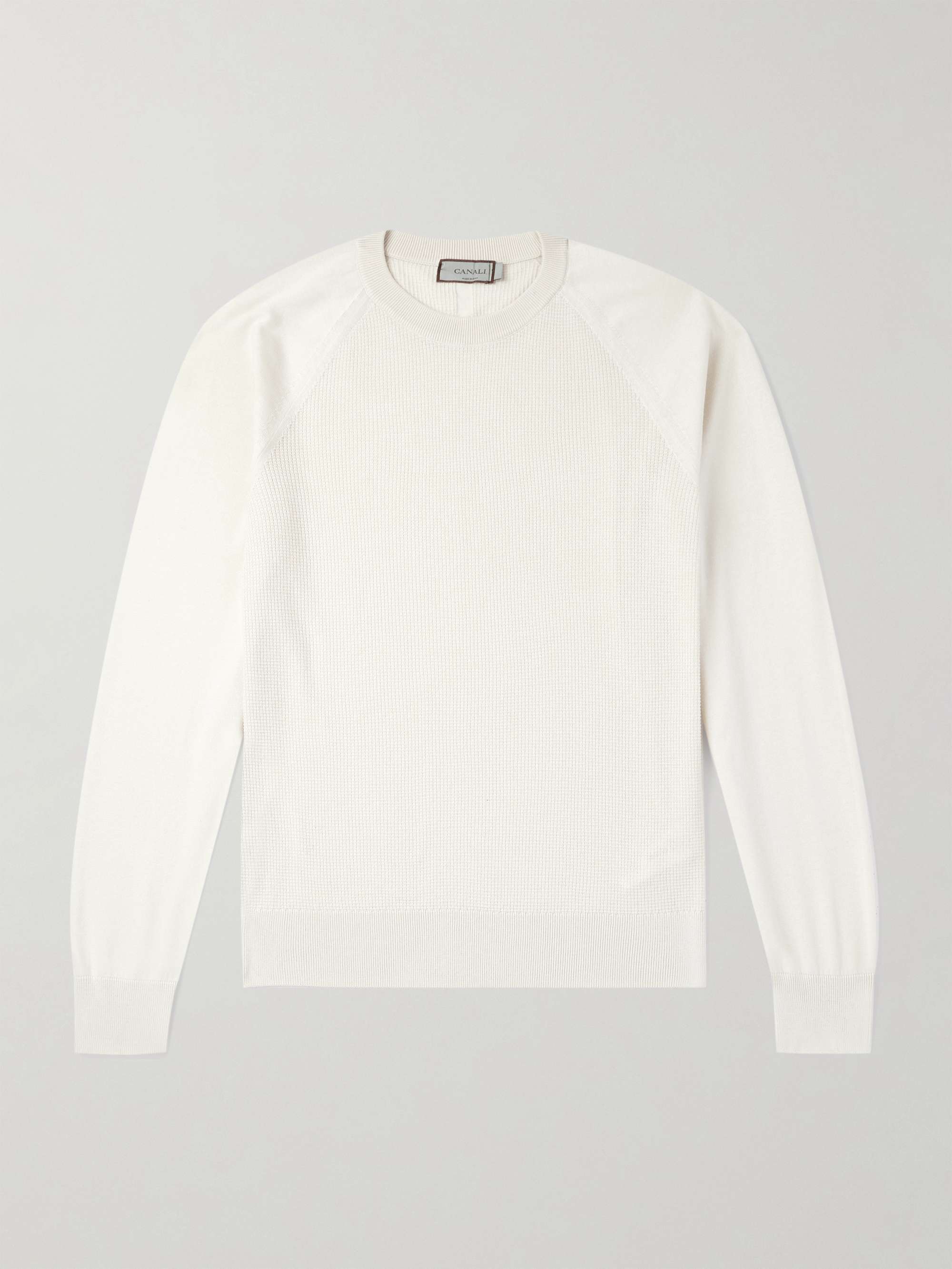Waffle-Knit Cotton and Silk-Blend Sweatshirt view
