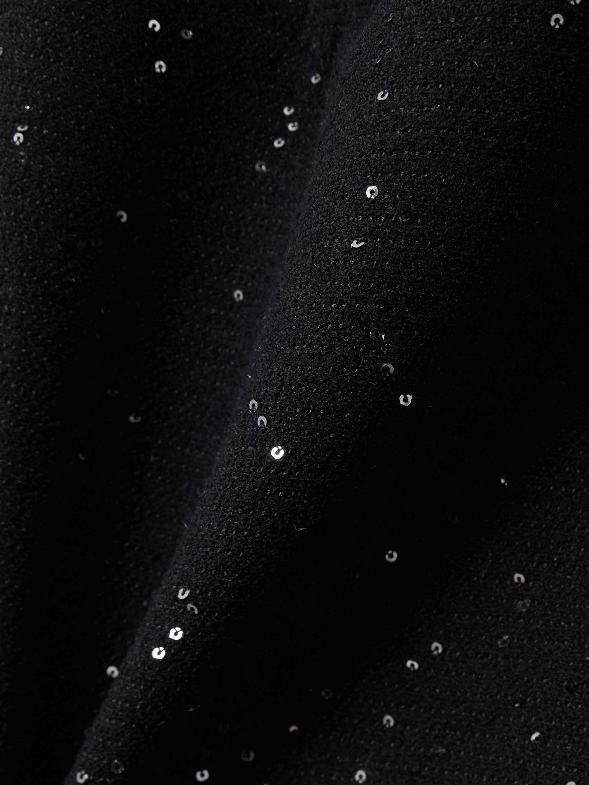 Bow and sequin-embellished wool-blend tweed mini dress view