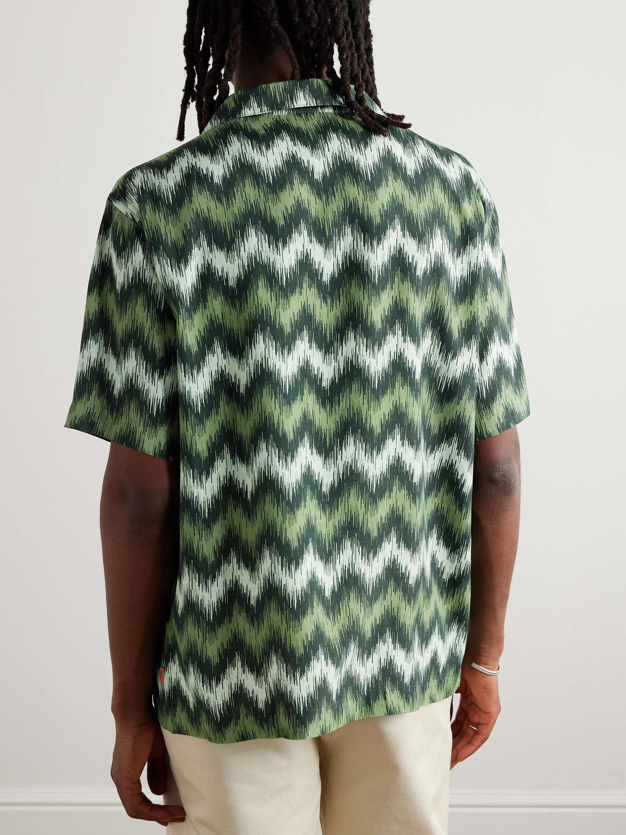 Camp-Collar Printed Jersey Shirt view