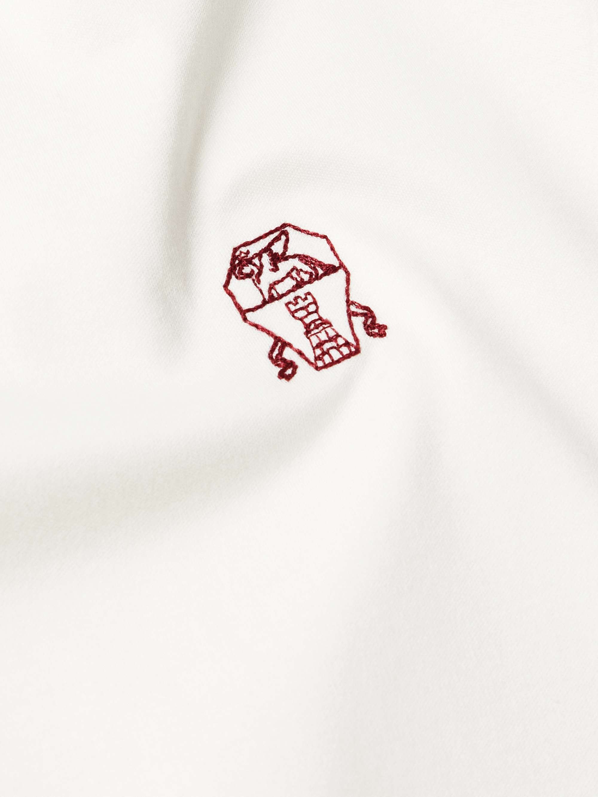 Logo-Embroidered Cotton-Jersey Mock-Neck T-Shirt view