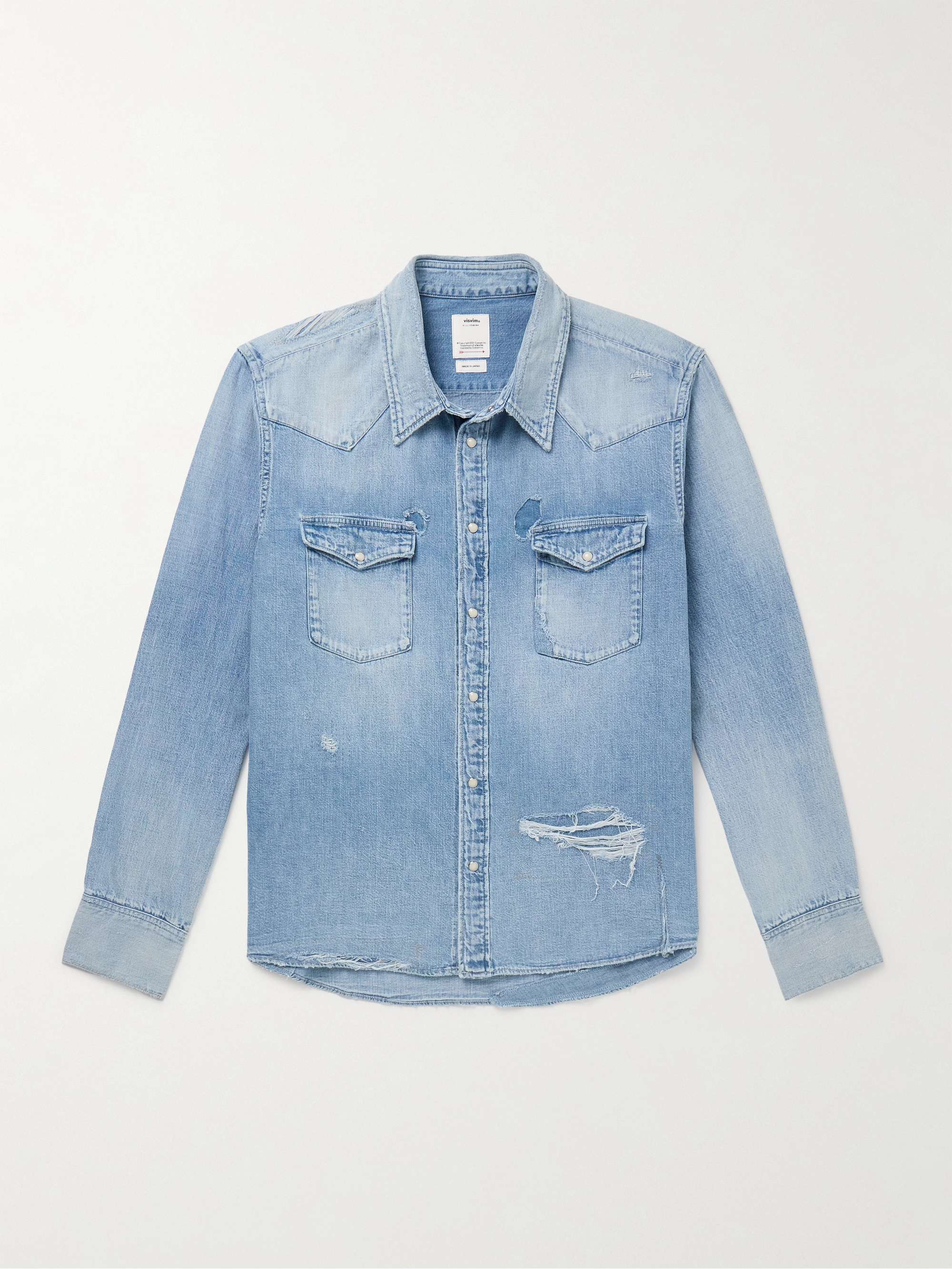 Social Sculpture Distressed Denim Western Shirt view