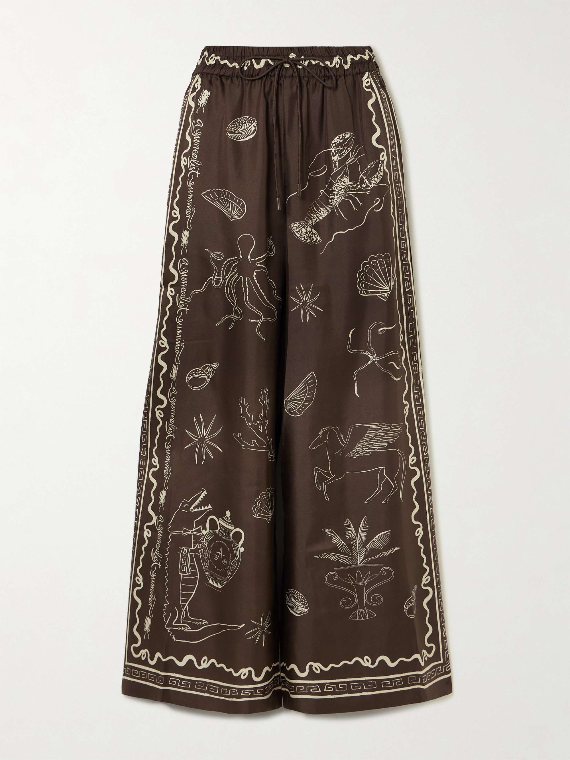 + Sam Pauletto Sammy printed silk-twill wide-leg pants view