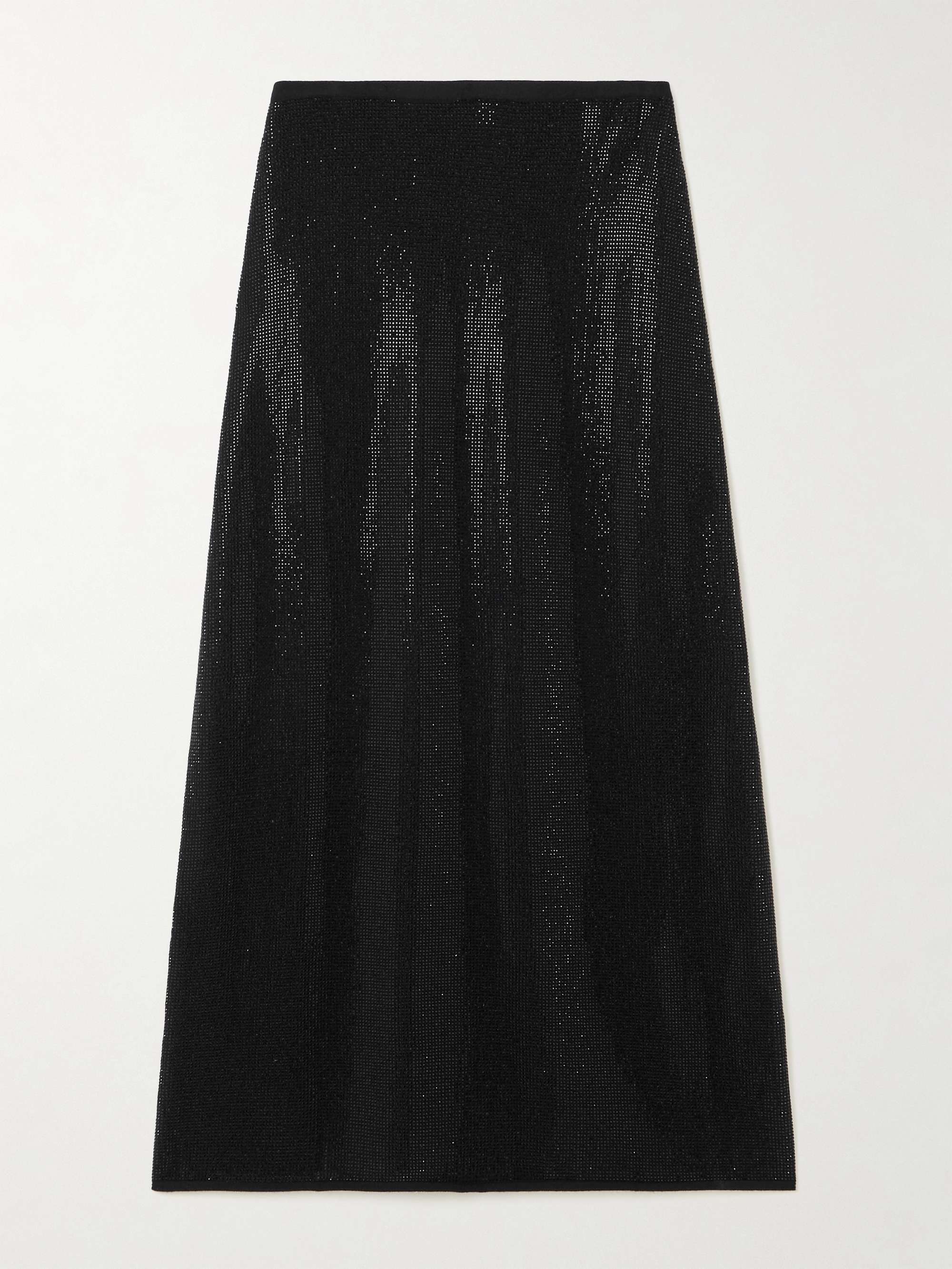 James crystal-embellished merino wool midi skirt view