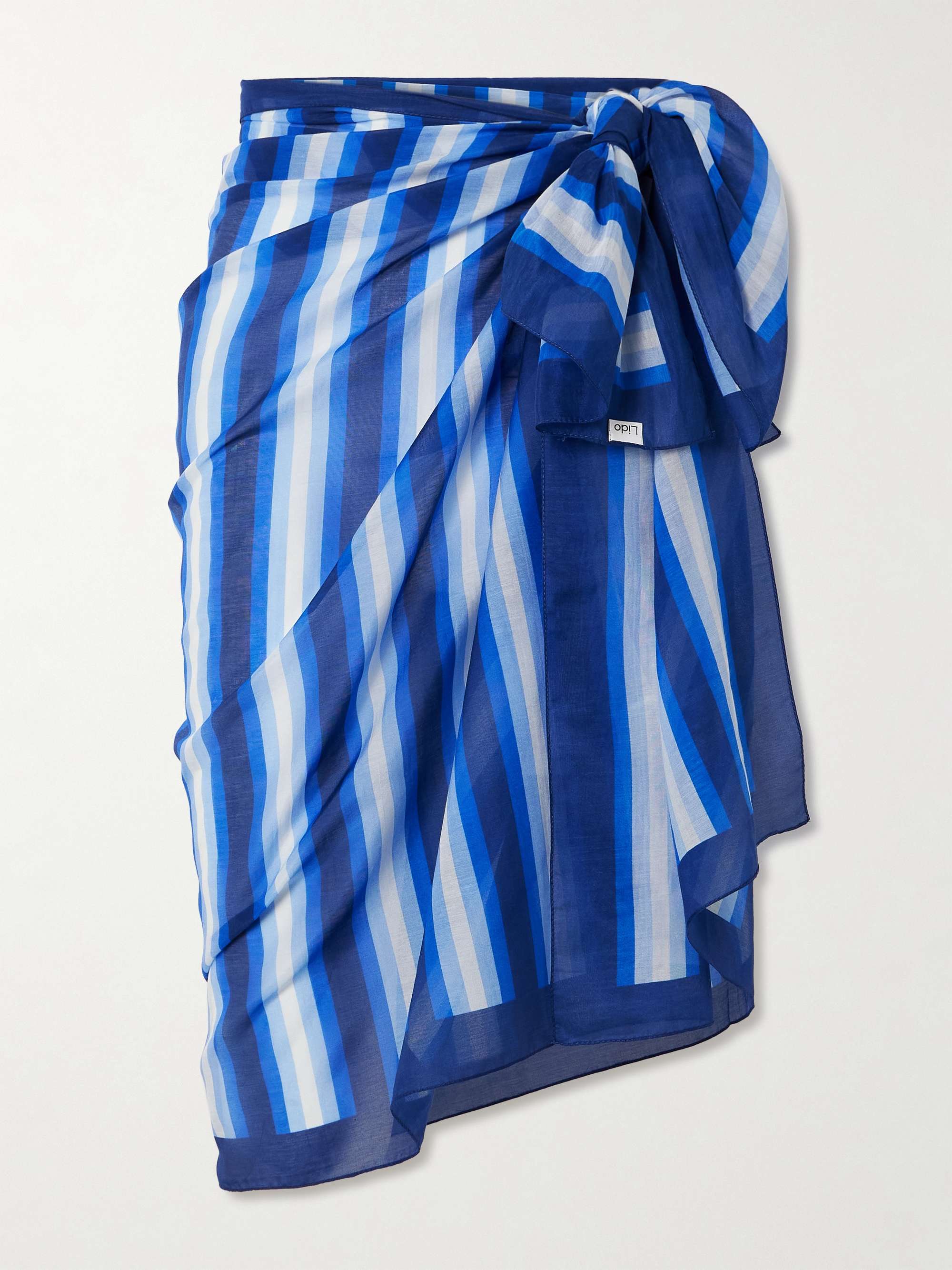 Striped cotton and silk-blend voile pareo view