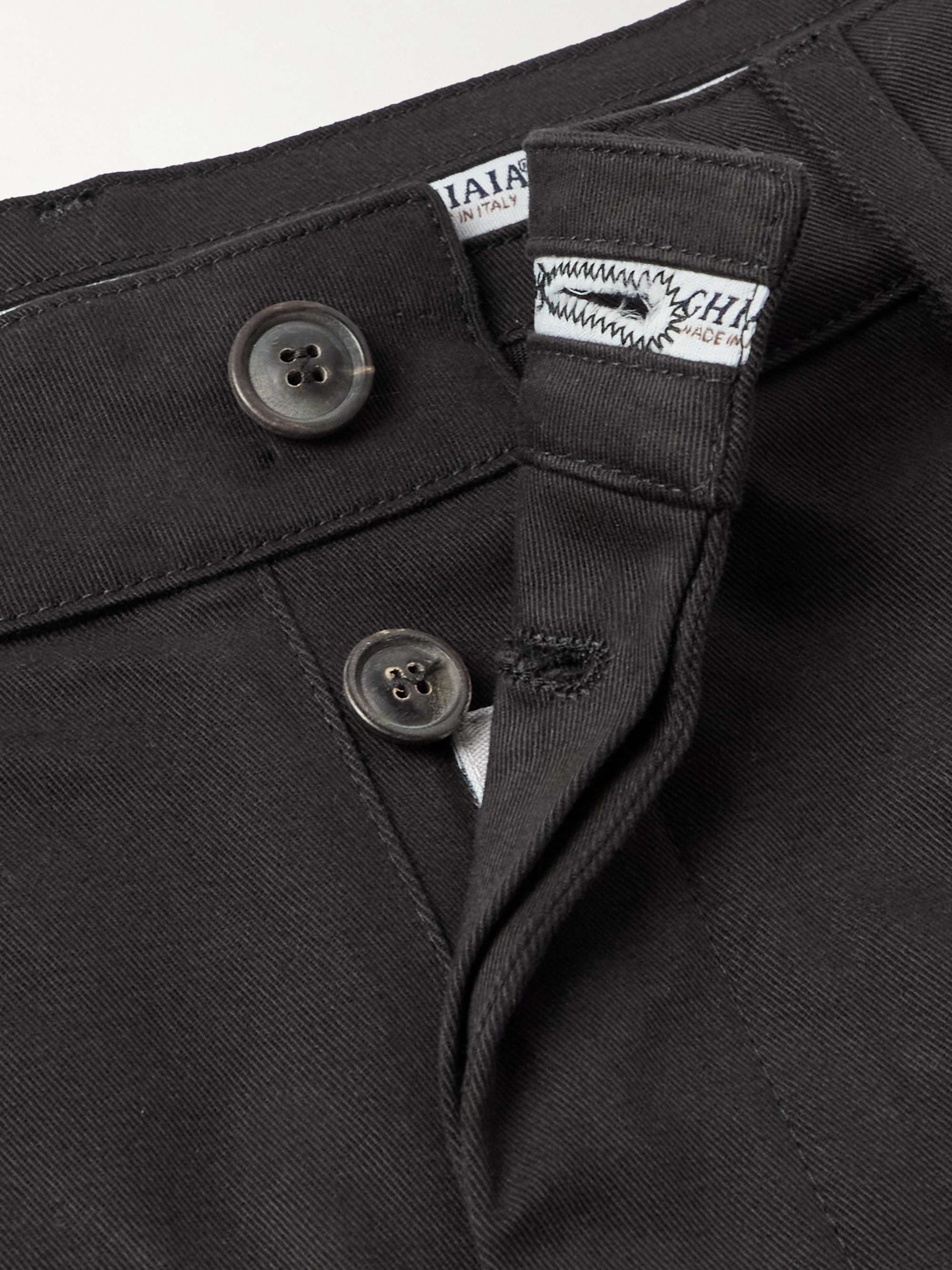 Marinaio Straight-Leg Pleated Cotton-Twill Chinos view