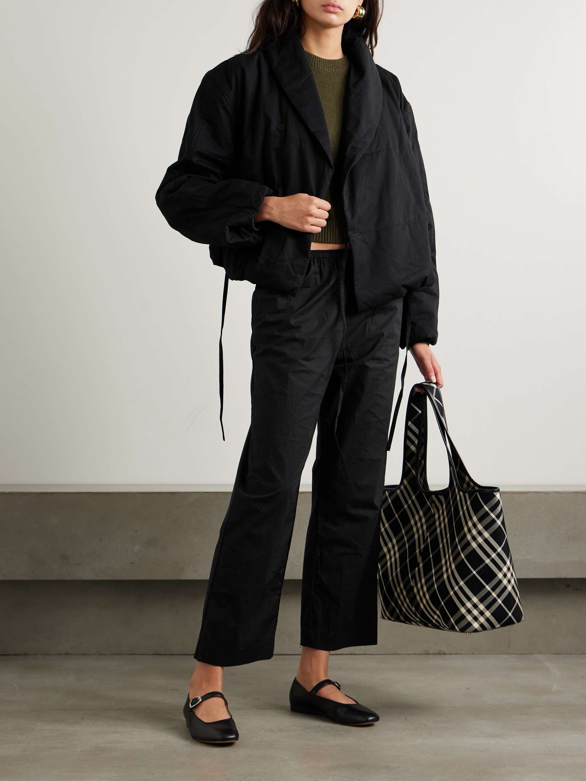 Bubble padded organic cotton-twill jacket view