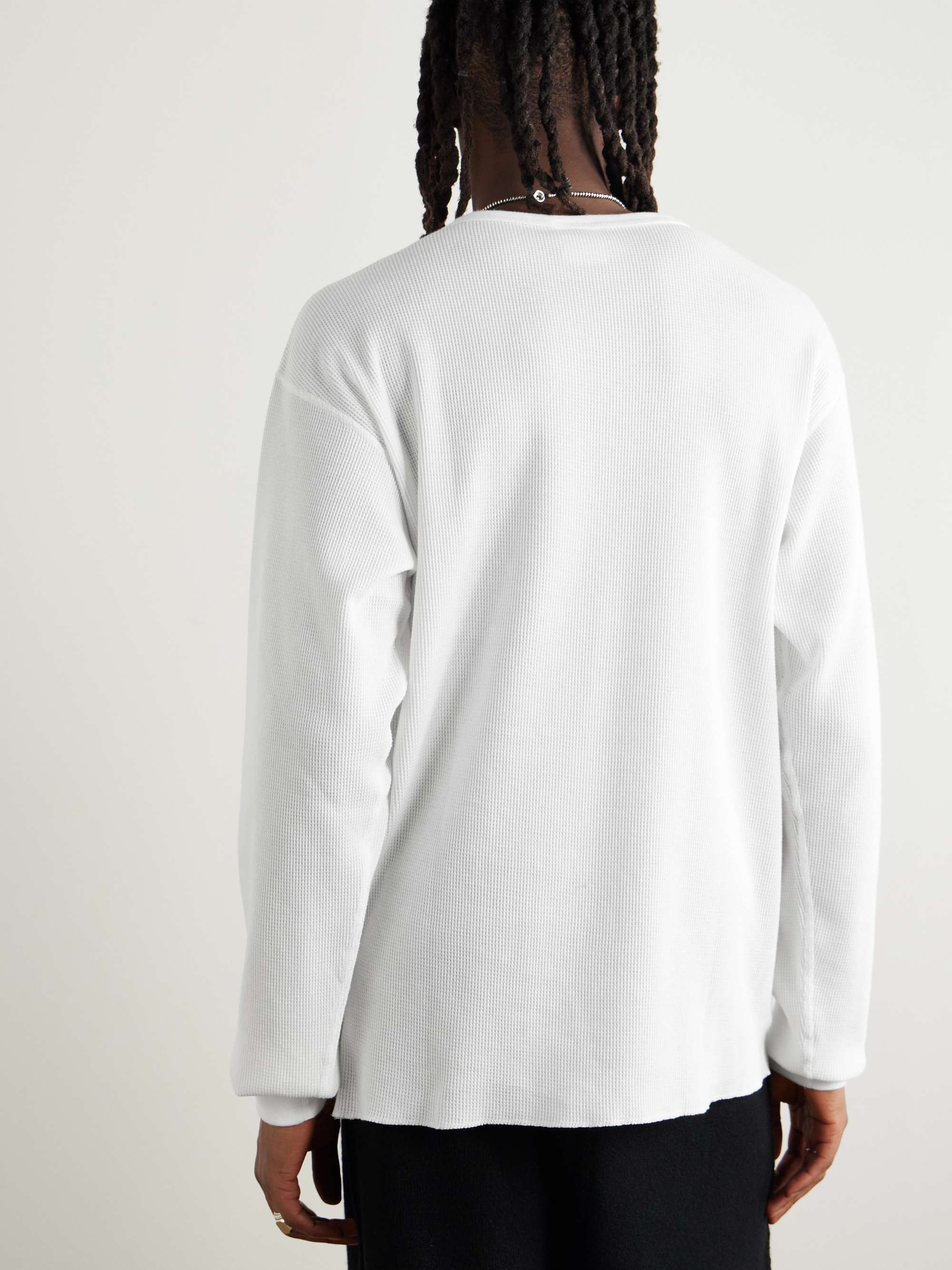 Oversized Logo-Embroidered Waffle-Knit Cotton T-Shirt view