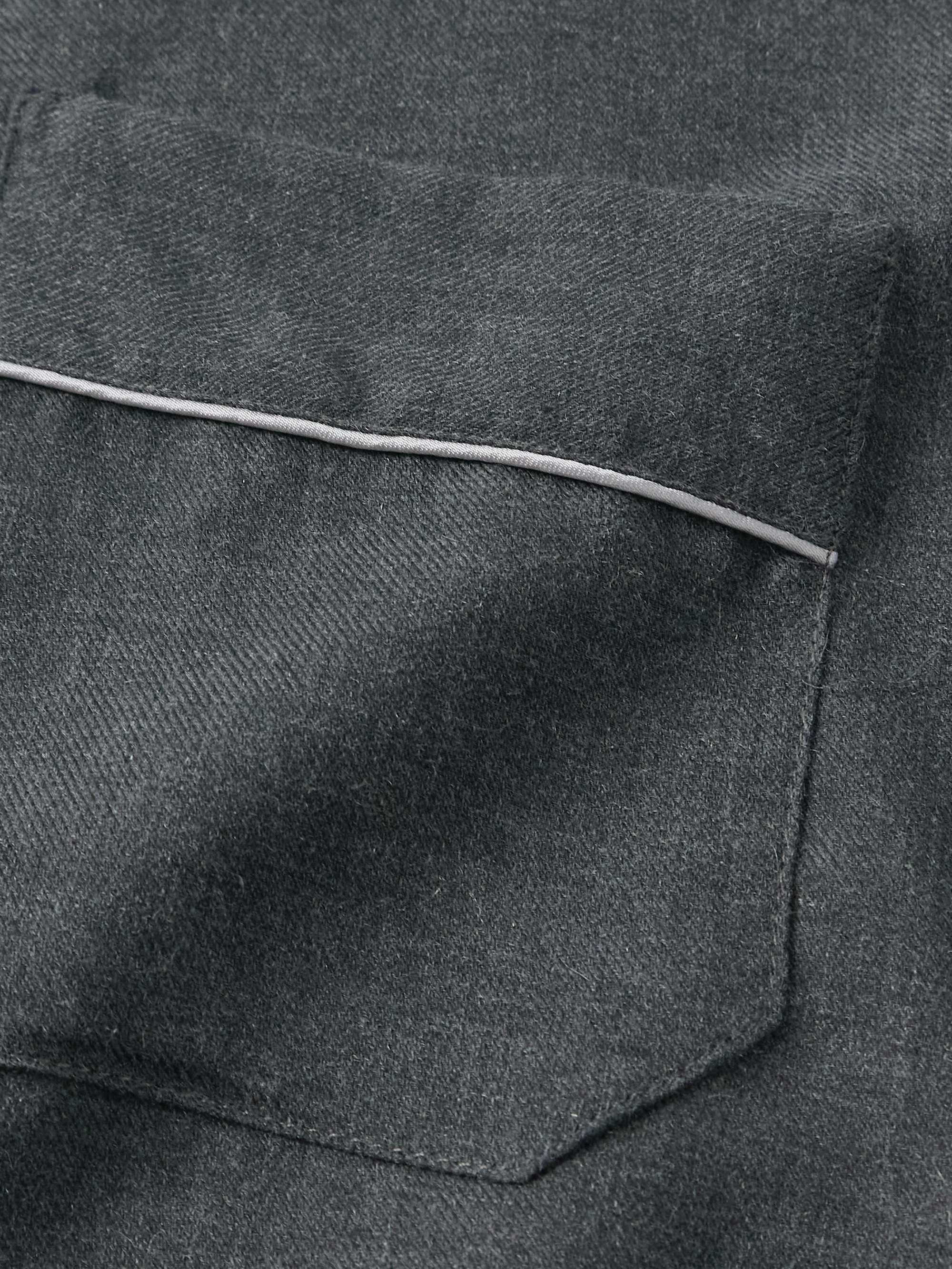 Camp-Collar Cotton and Cashmere-Blend Twill Pyjama Set view