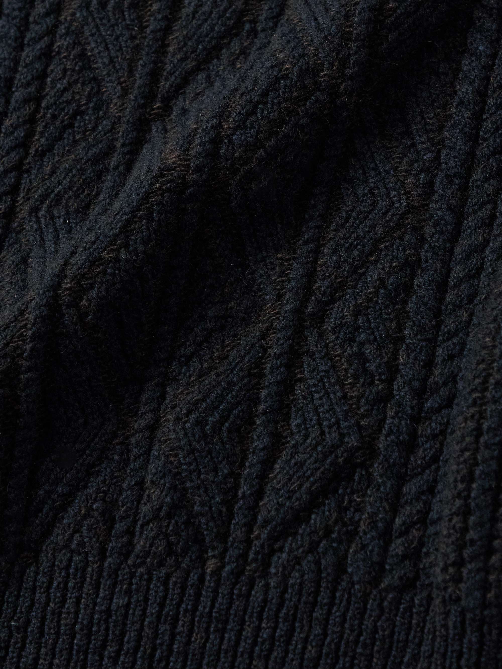 Aran-Knit Merino Wool and Cashmere-Blend Sweater view