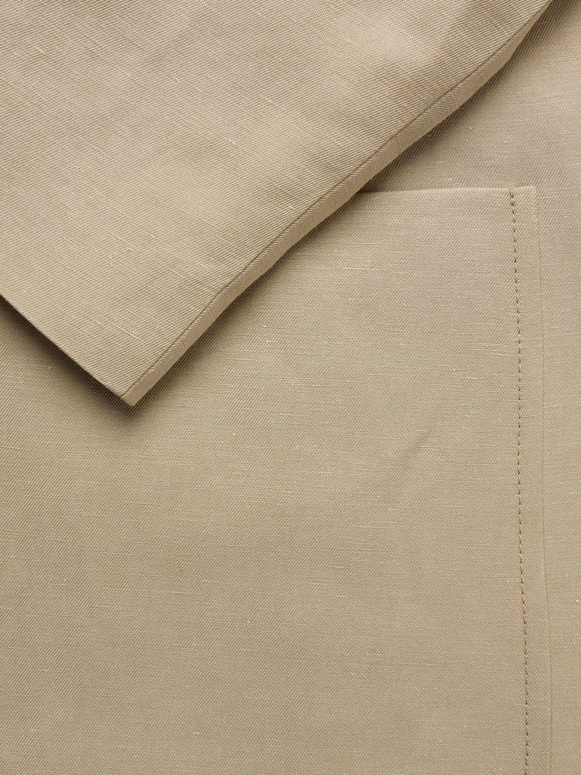 Spagna Unstructured Nehru-Collar Linen and Silk-Blend Twill Jacket view