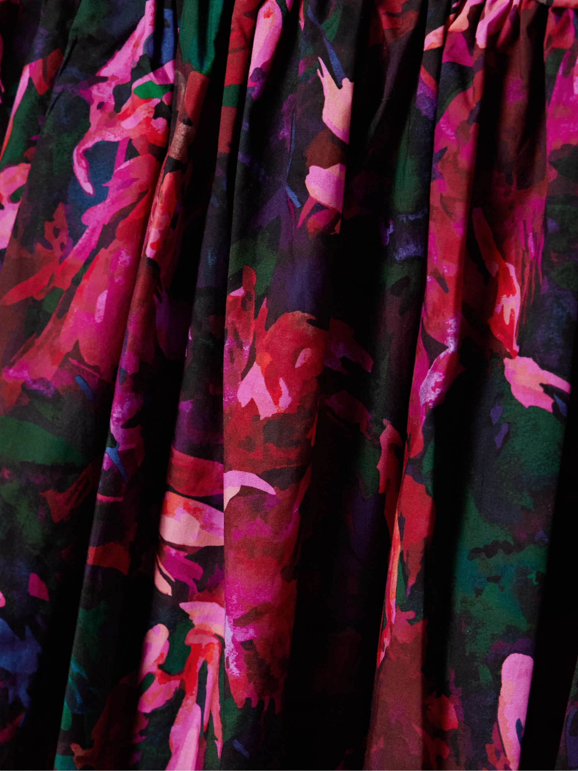 Lucille gathered floral-print cotton-poplin midi dress view