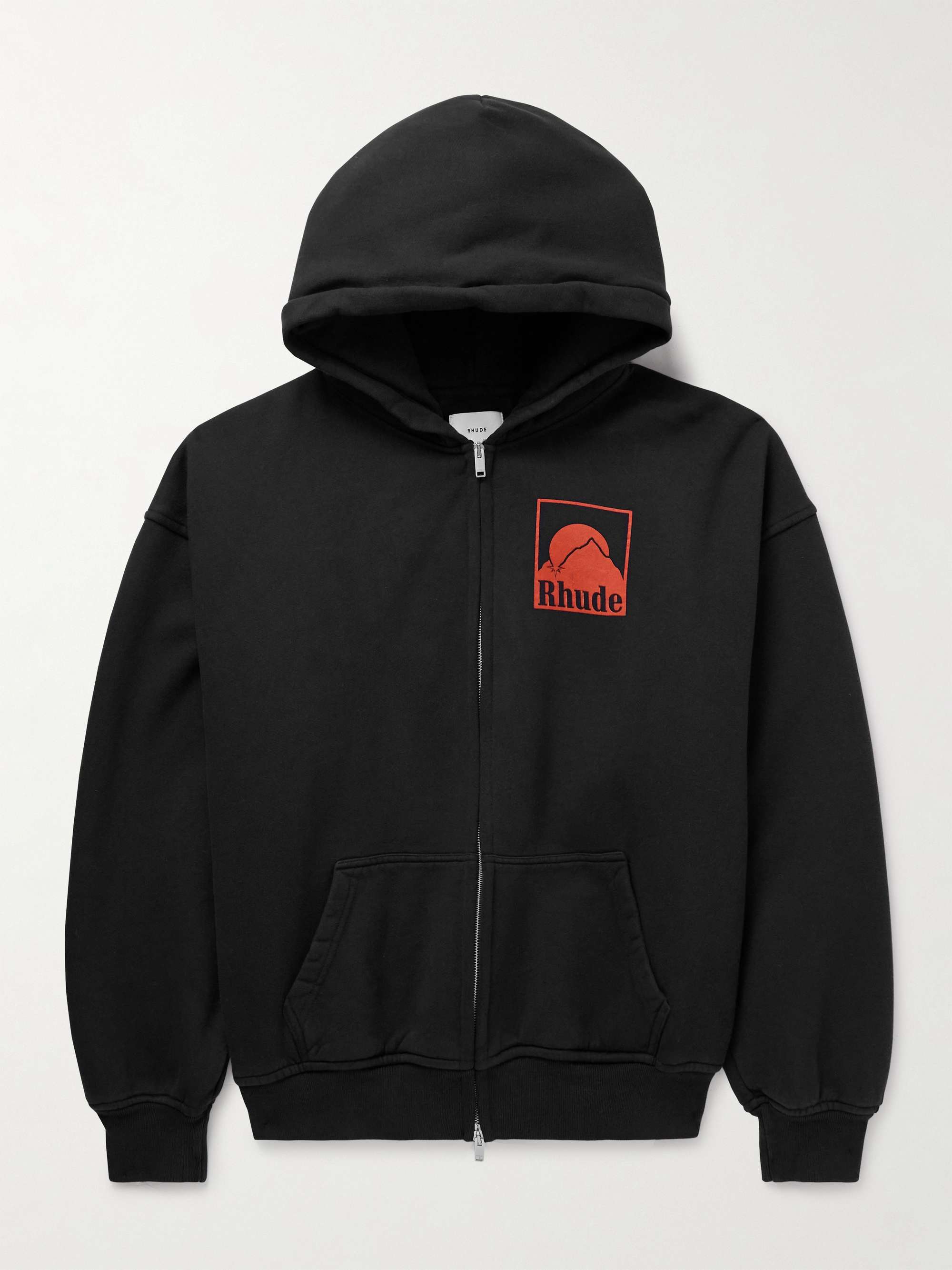 Moonlight Badge Logo-Print Cotton-Jersey Zip-Up Hoodie view