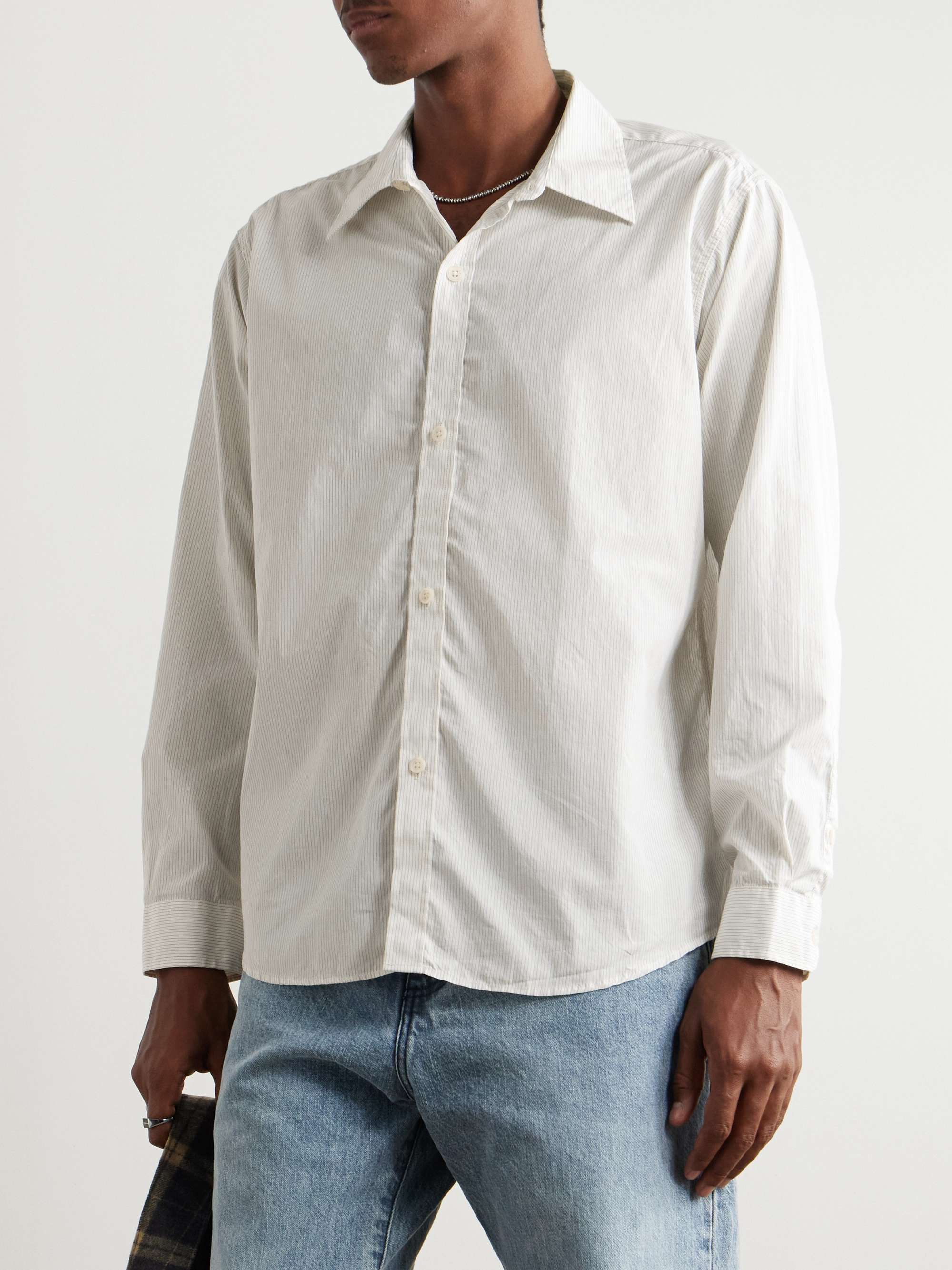 Evening Striped Cotton-Poplin Shirt view