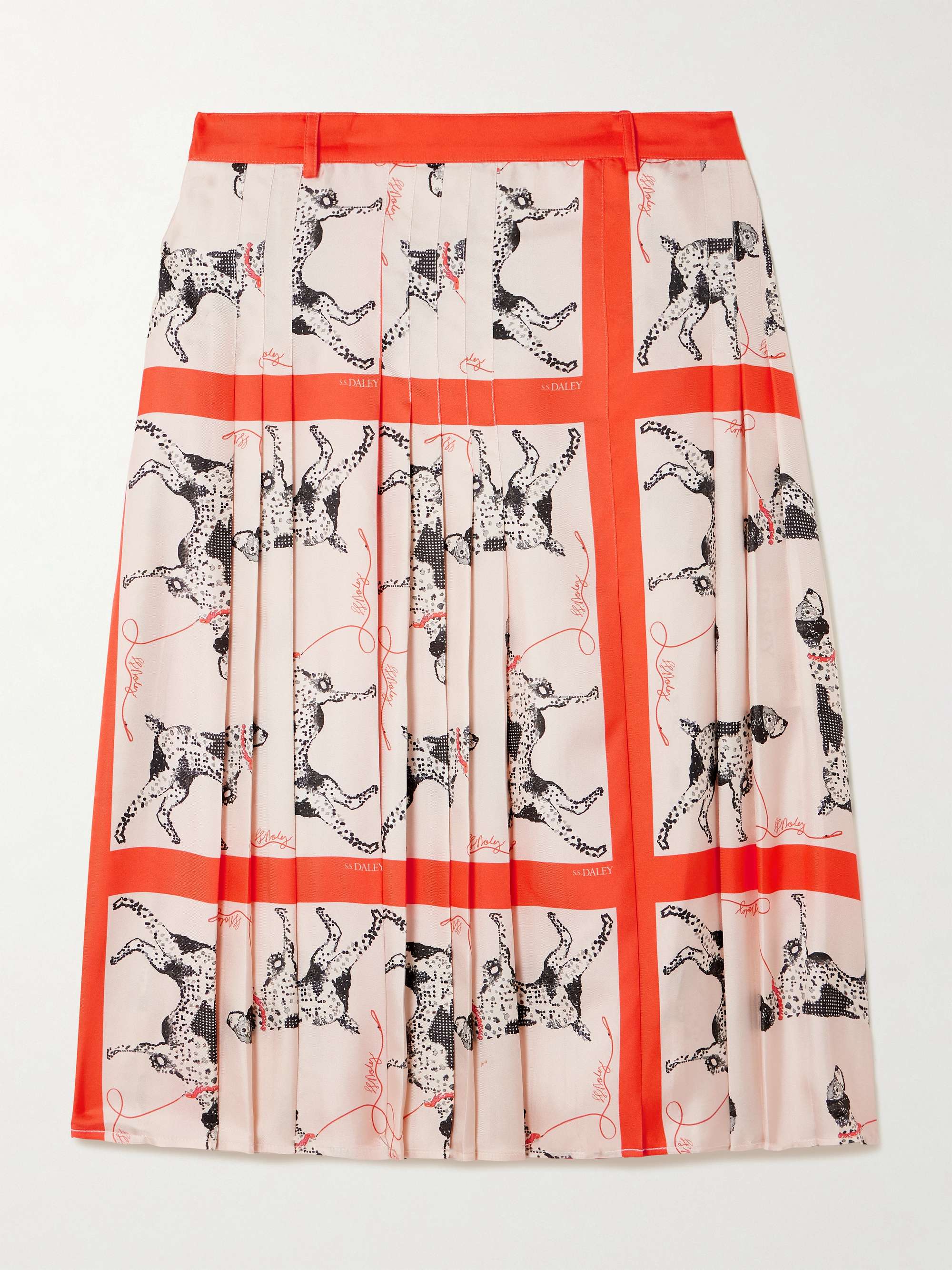 Pointer pleated printed silk-twill midi skirt view