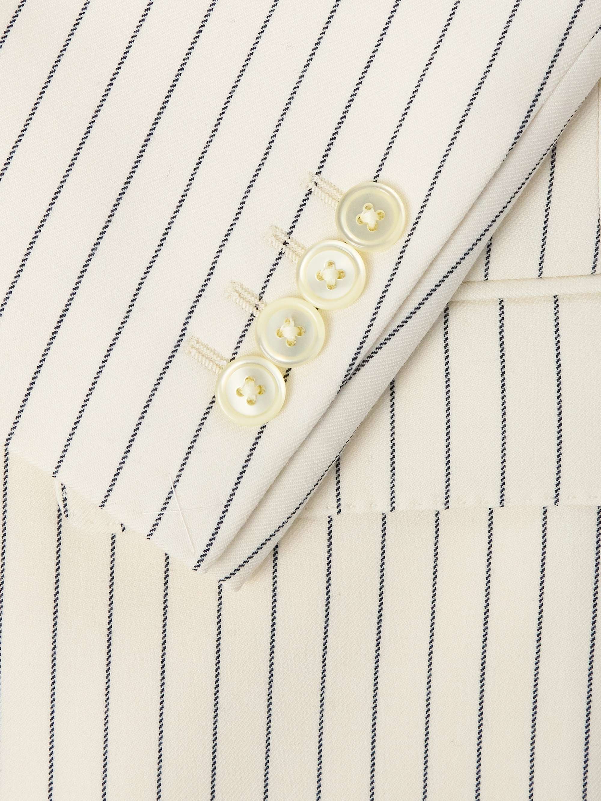 Slim-Fit Pinstriped Wool-Twill Blazer view