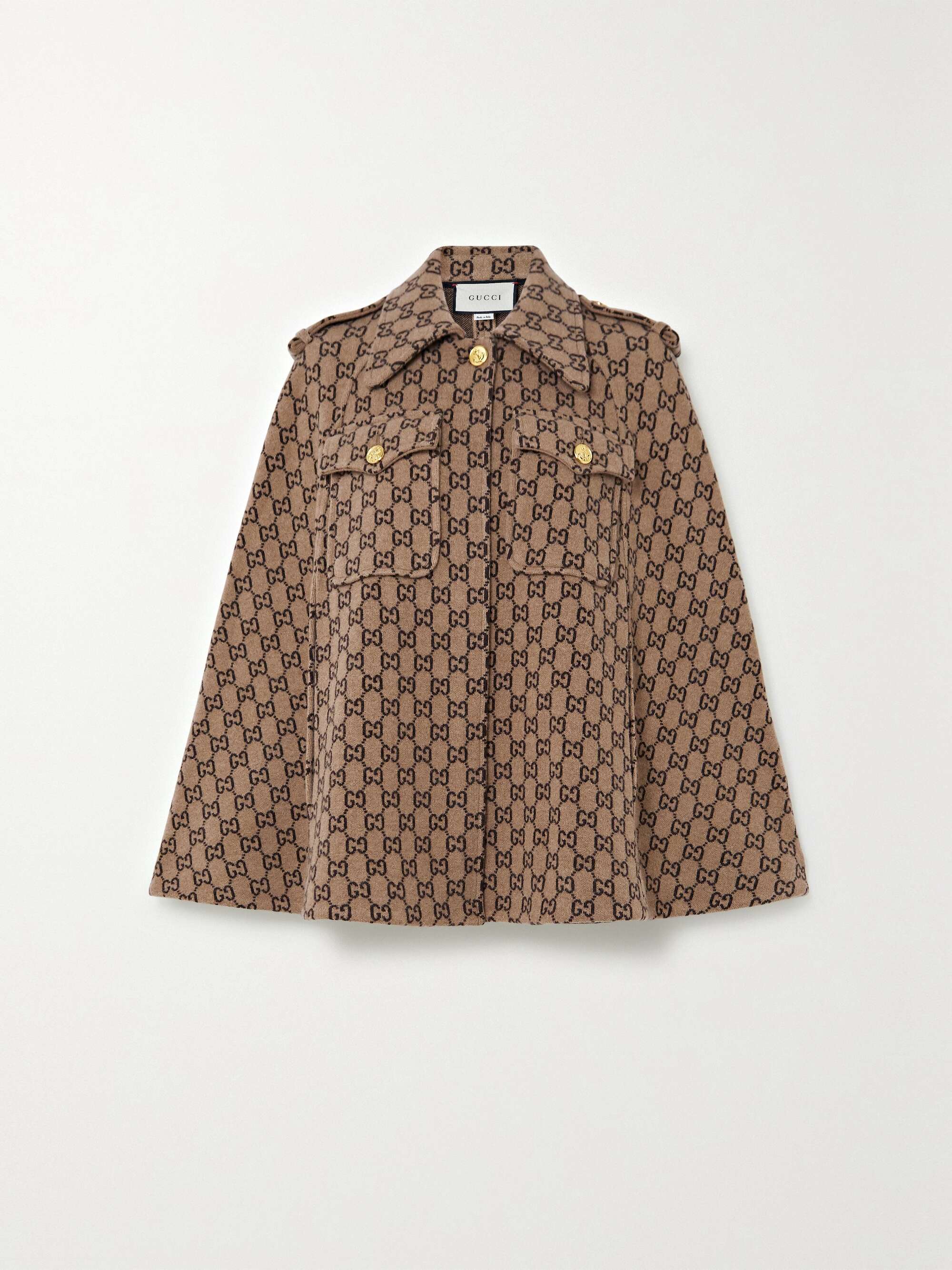 Wool-jacquard cape view