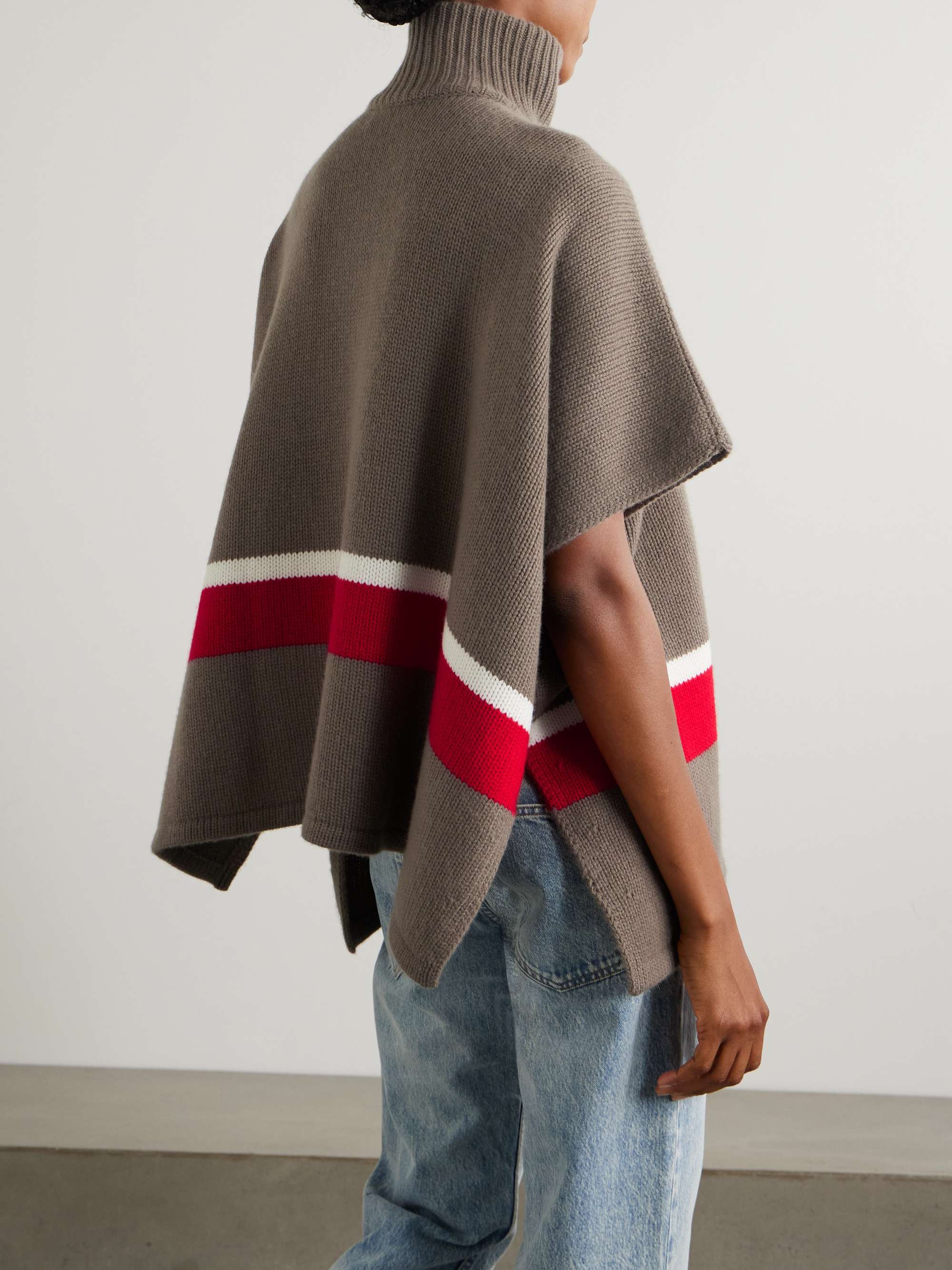 Mona striped cashmere poncho view