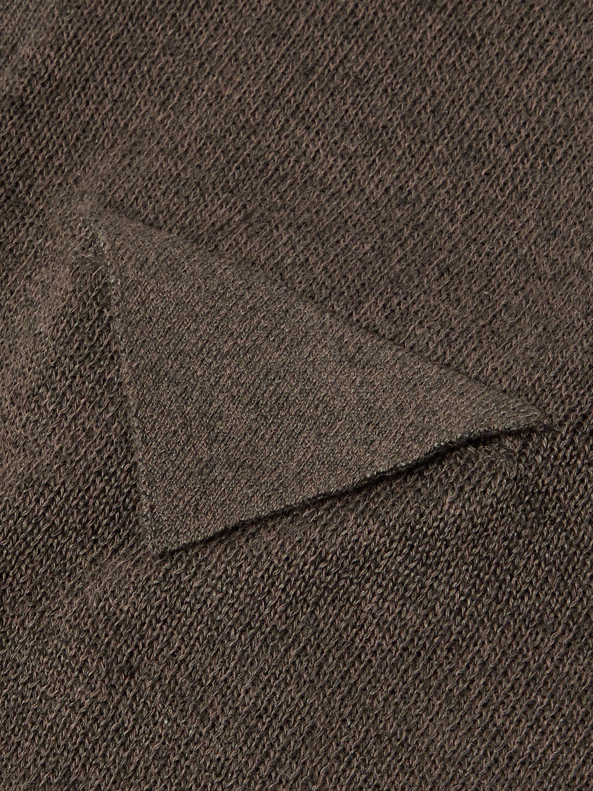 Terry-Trimmed Linen and Cotton-Blend Polo Shirt view