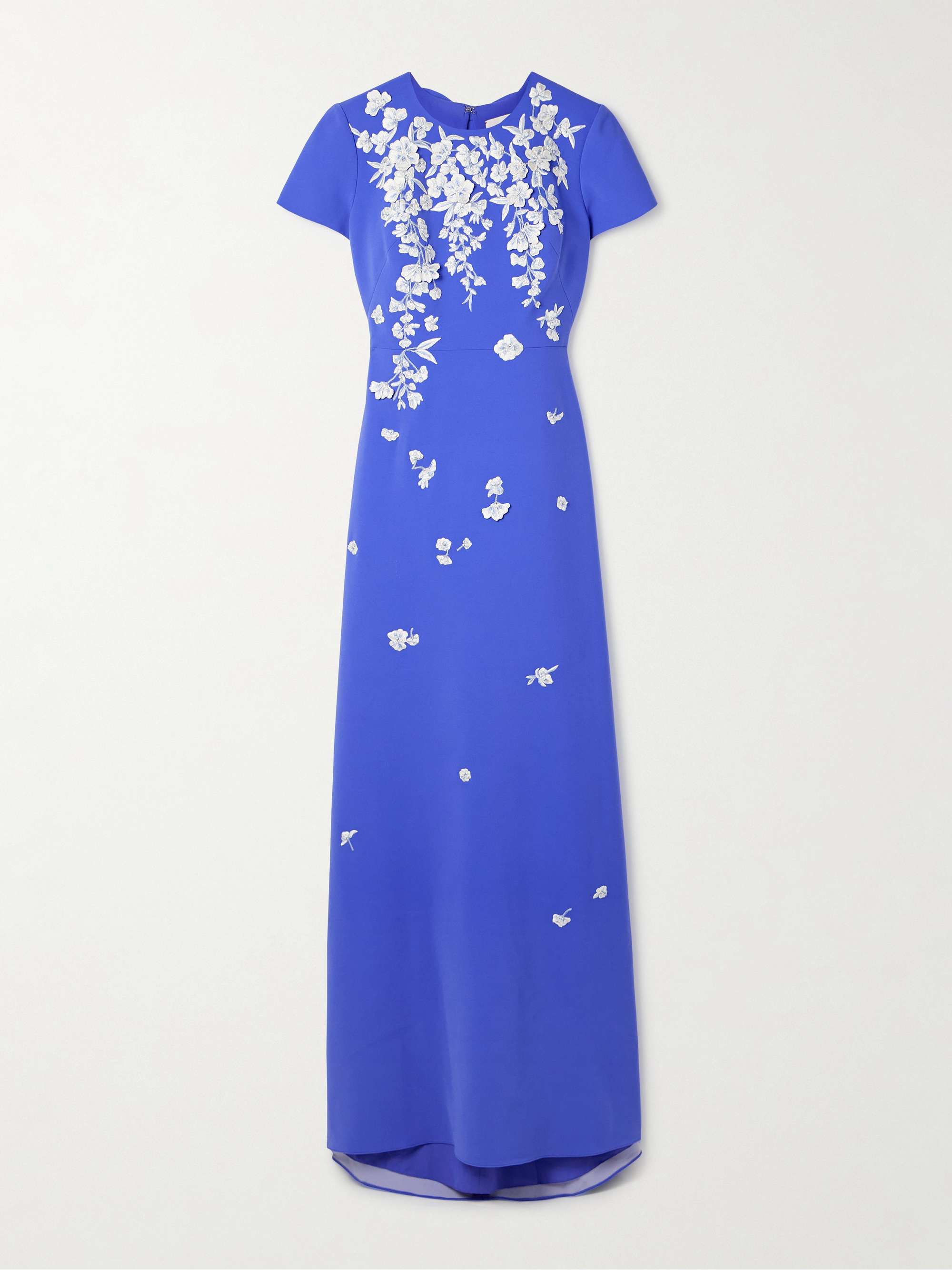 Appliquéd embellished crepe gown view