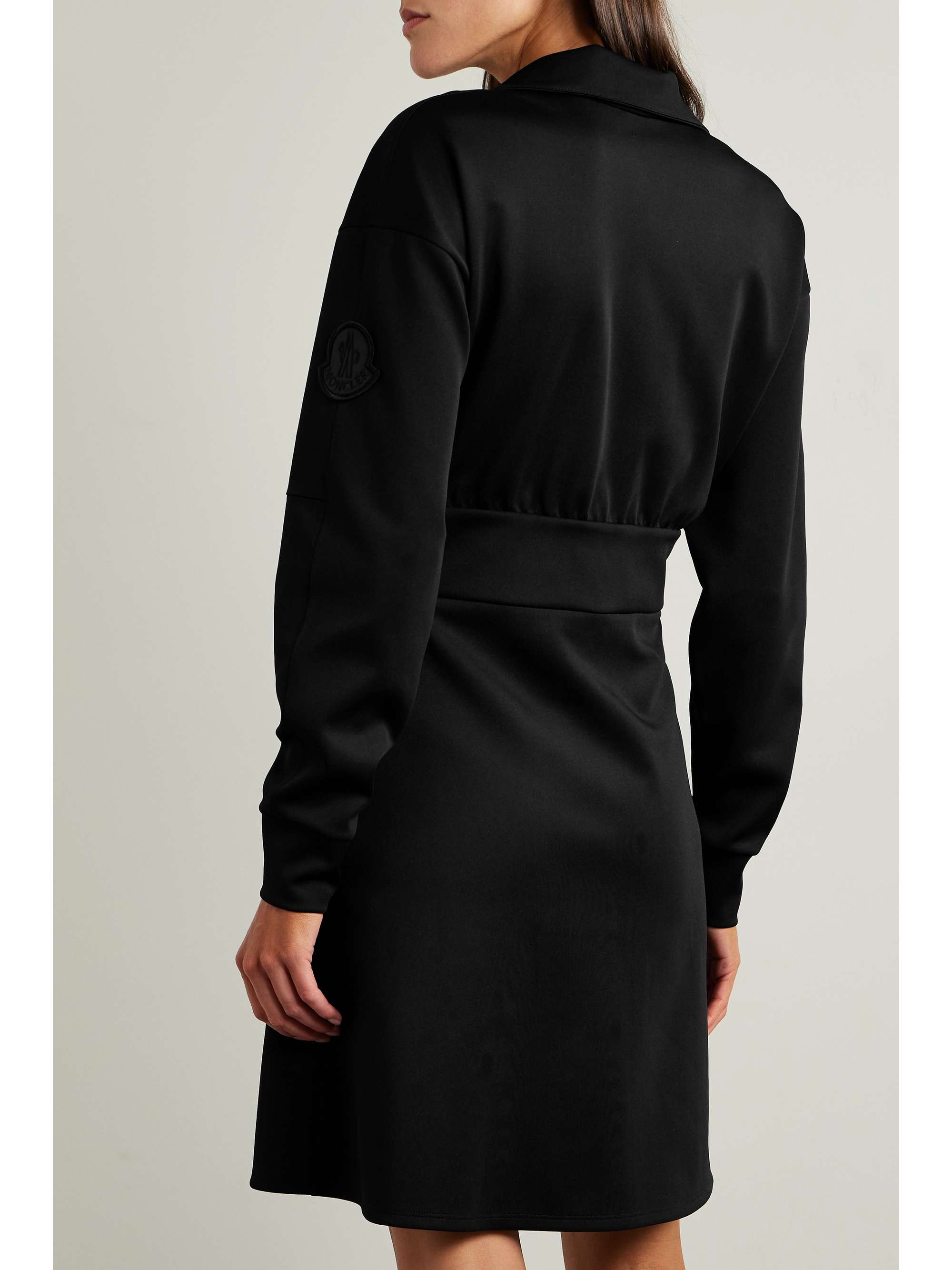 Pleated ponte mini dress view
