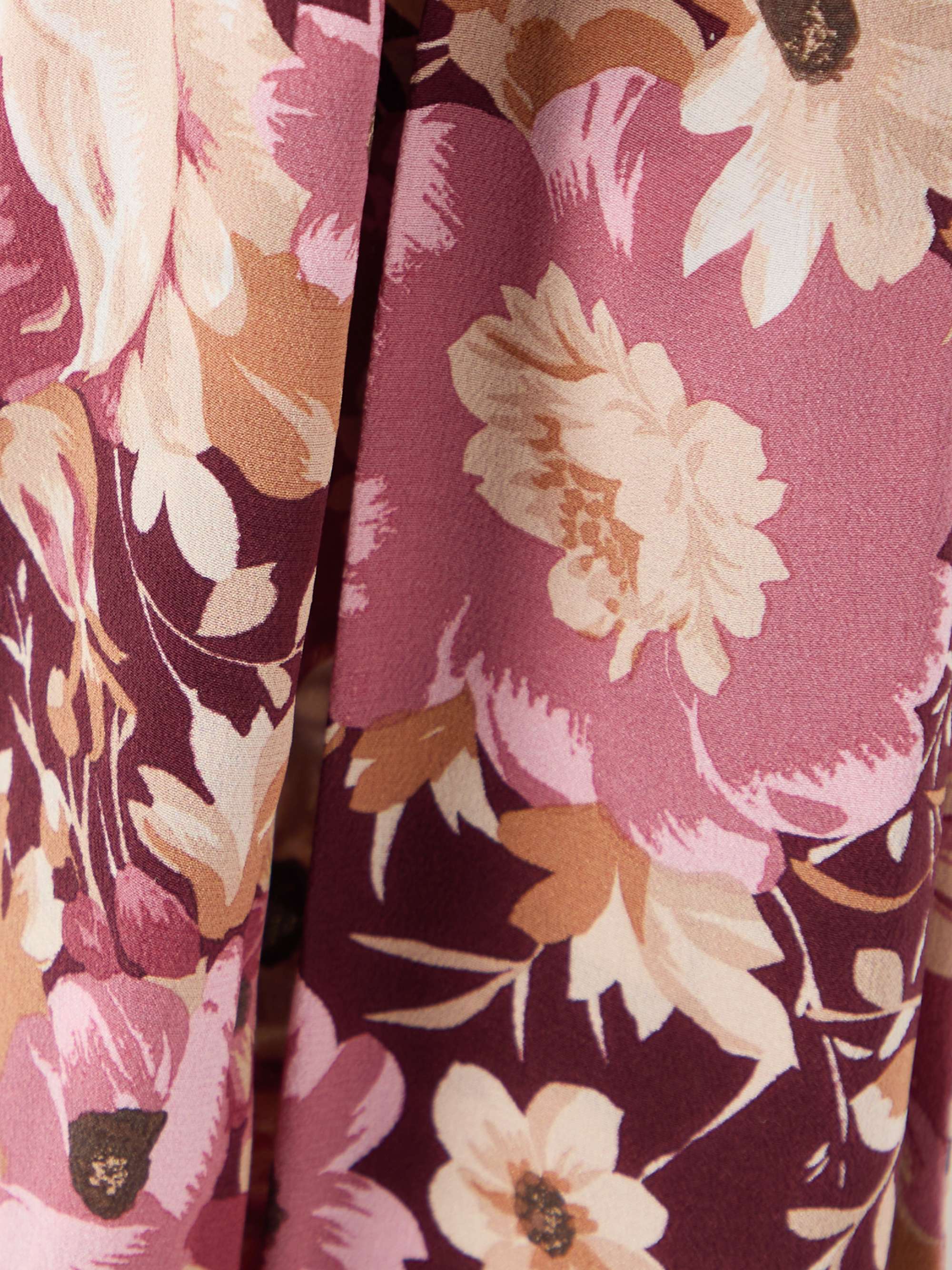 Cropped floral-print silk-crepe top view
