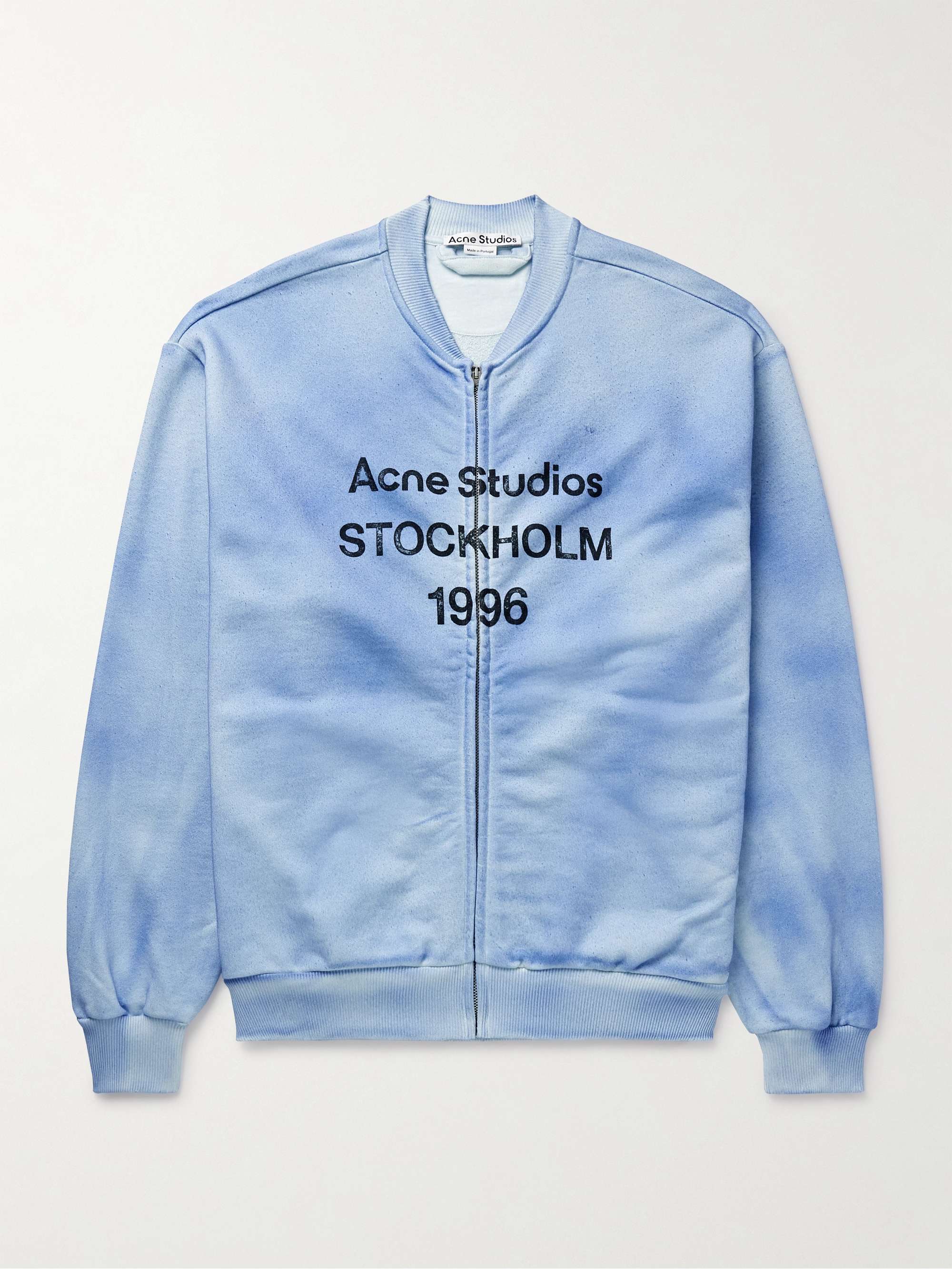 Fiah Garment-Dyed Logo-Print Cotton-Blend Jersey Zip-Up Sweatshirt view