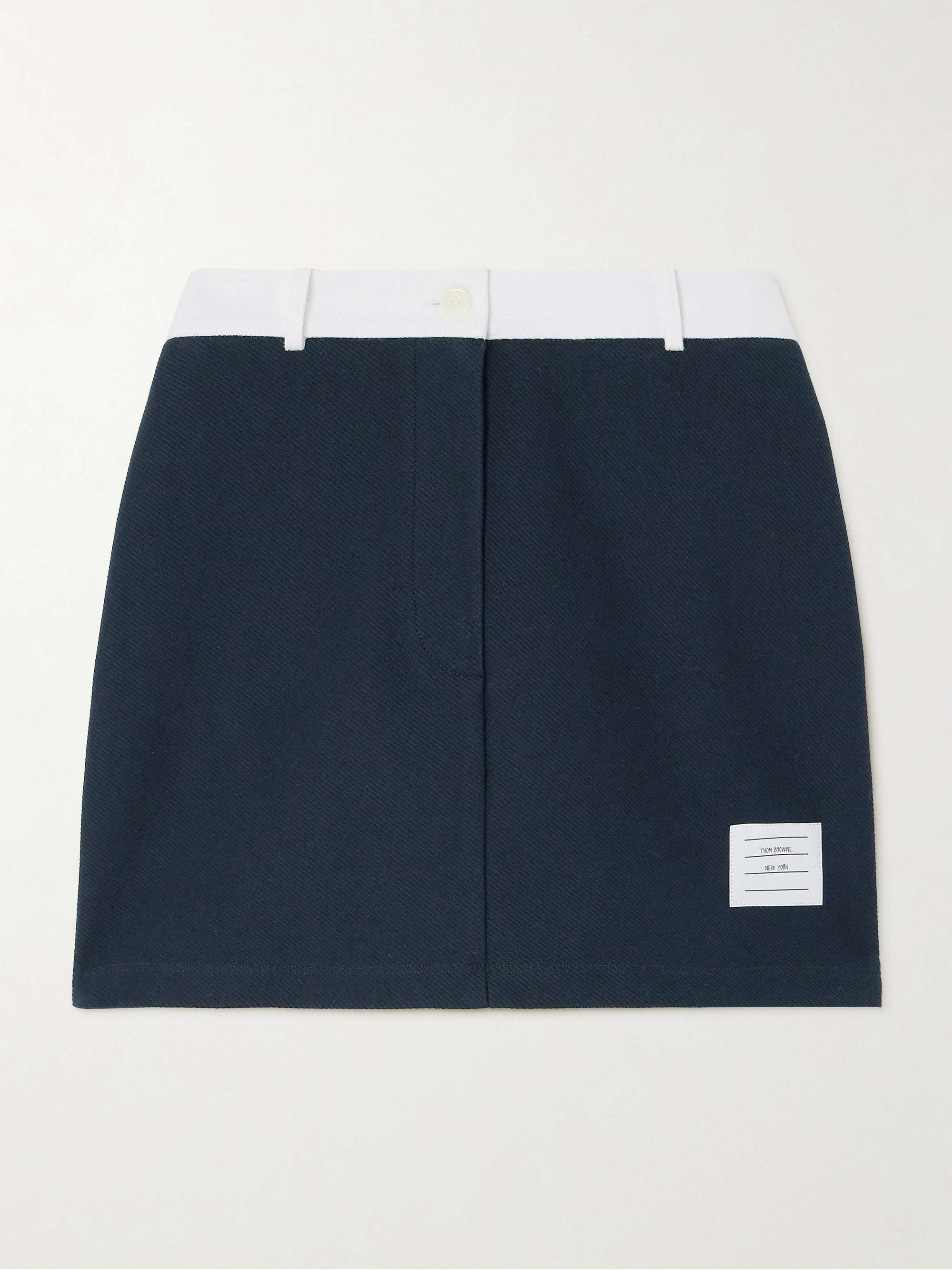 Appliquéd two-tone cotton-twill mini skirt view