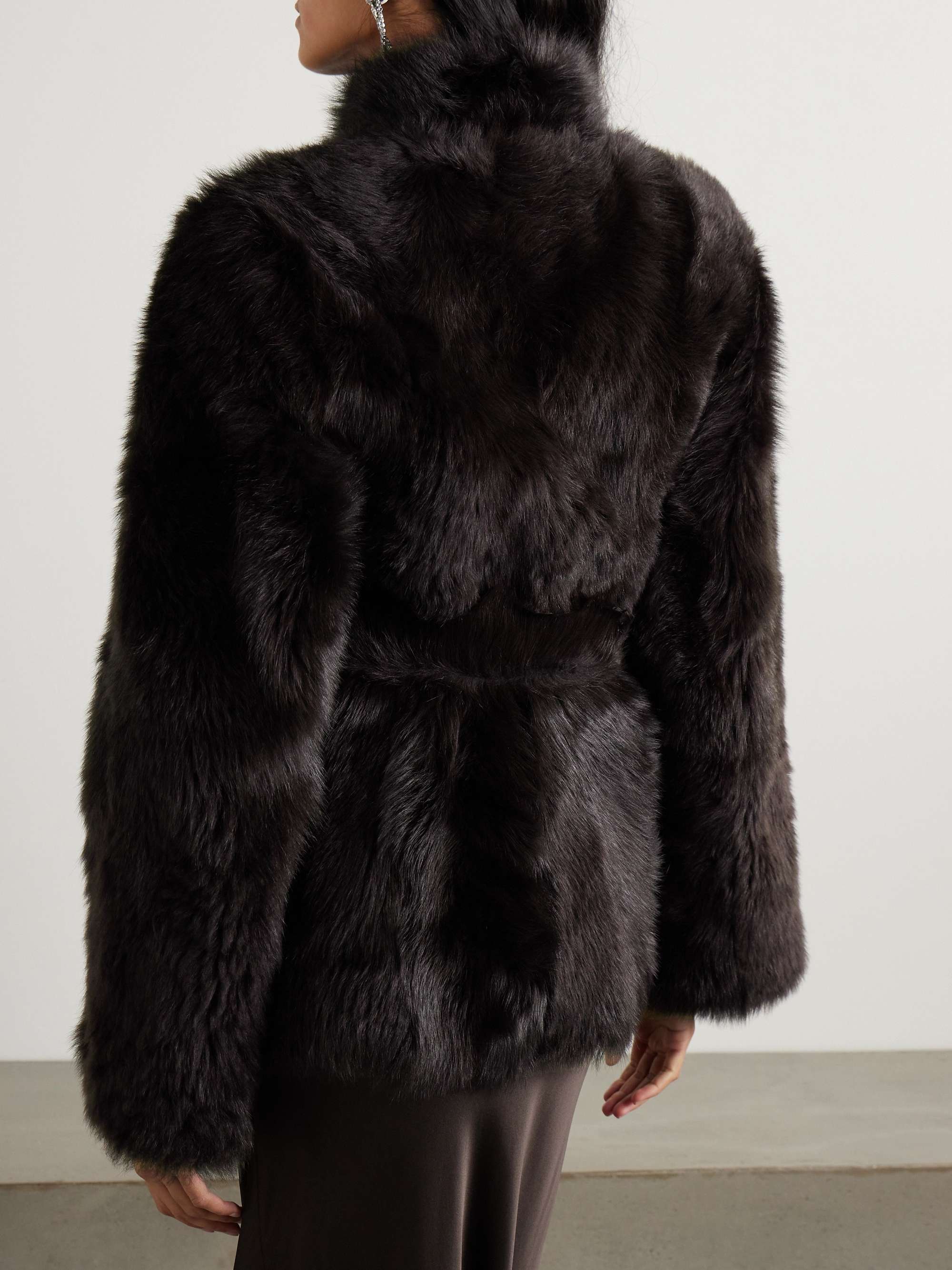 Elsa belted shearling coat view