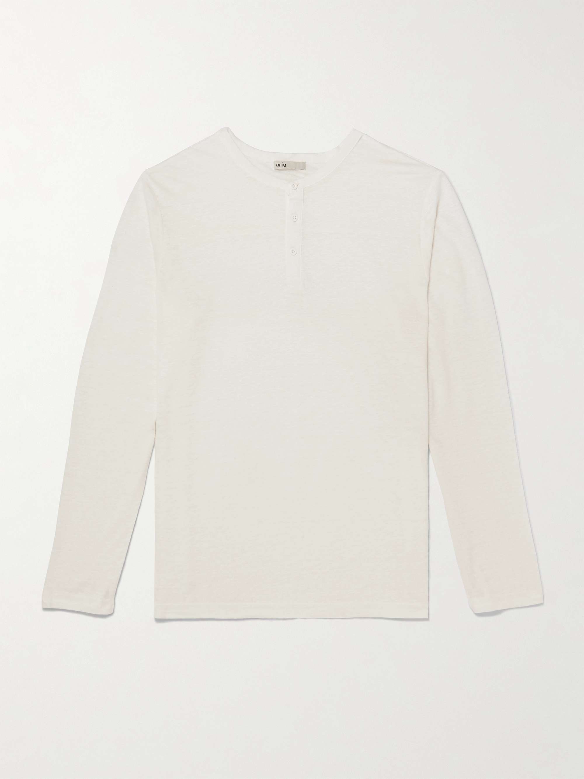 Linen-Jersey Henley T-Shirt view
