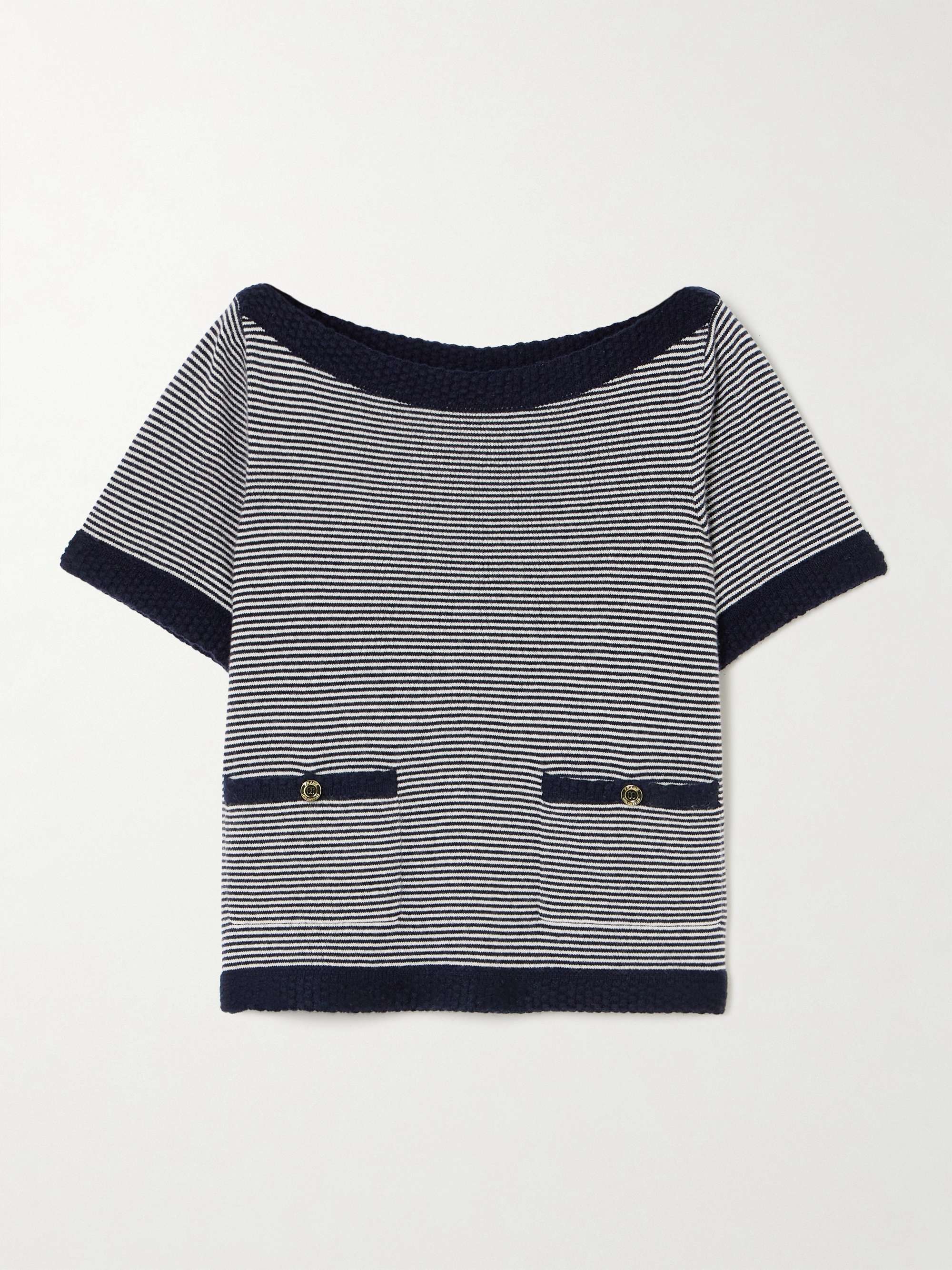 Striped cashmere top view