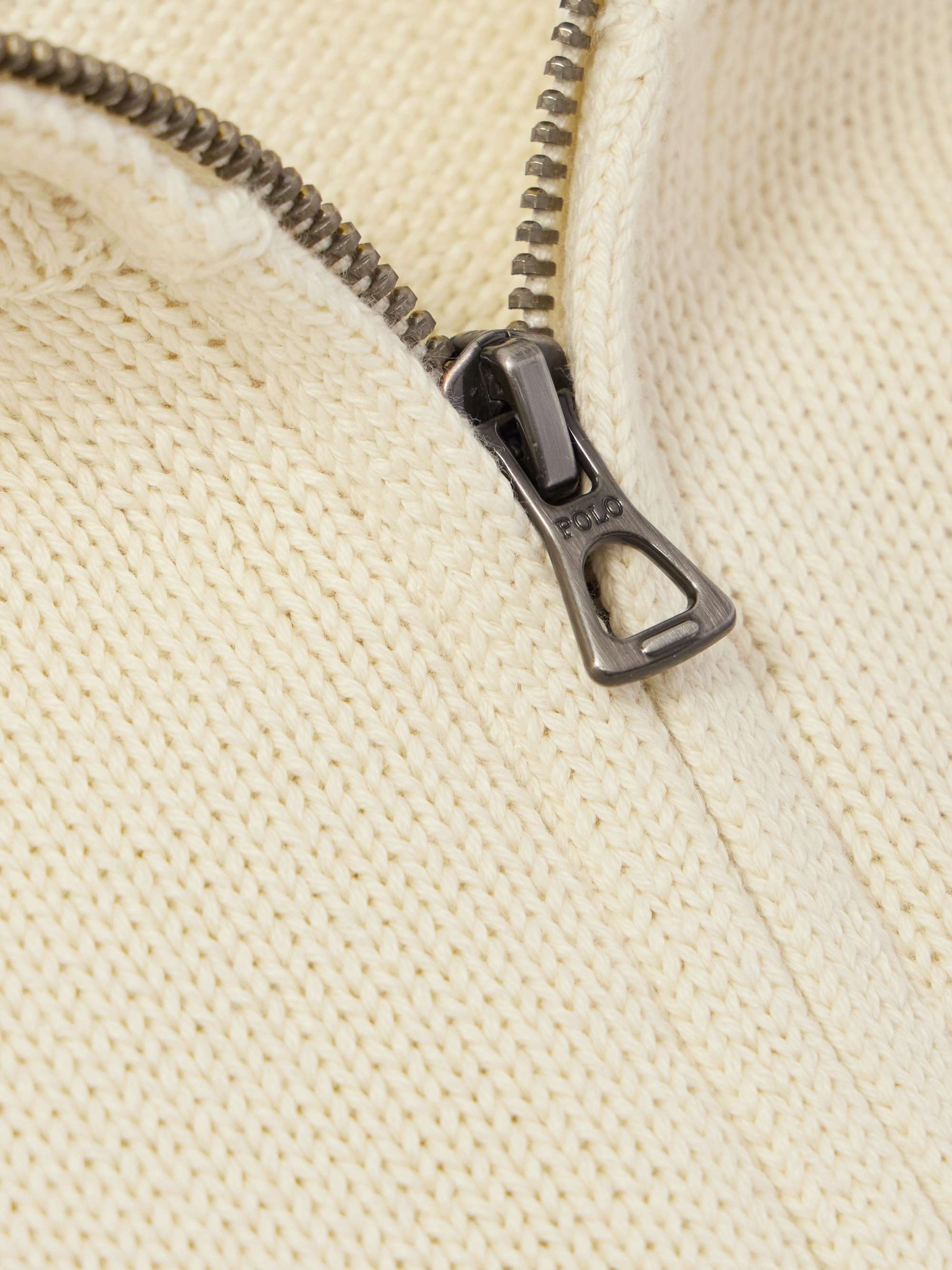 Logo-Embroidered Cotton Half-Zip Sweater view