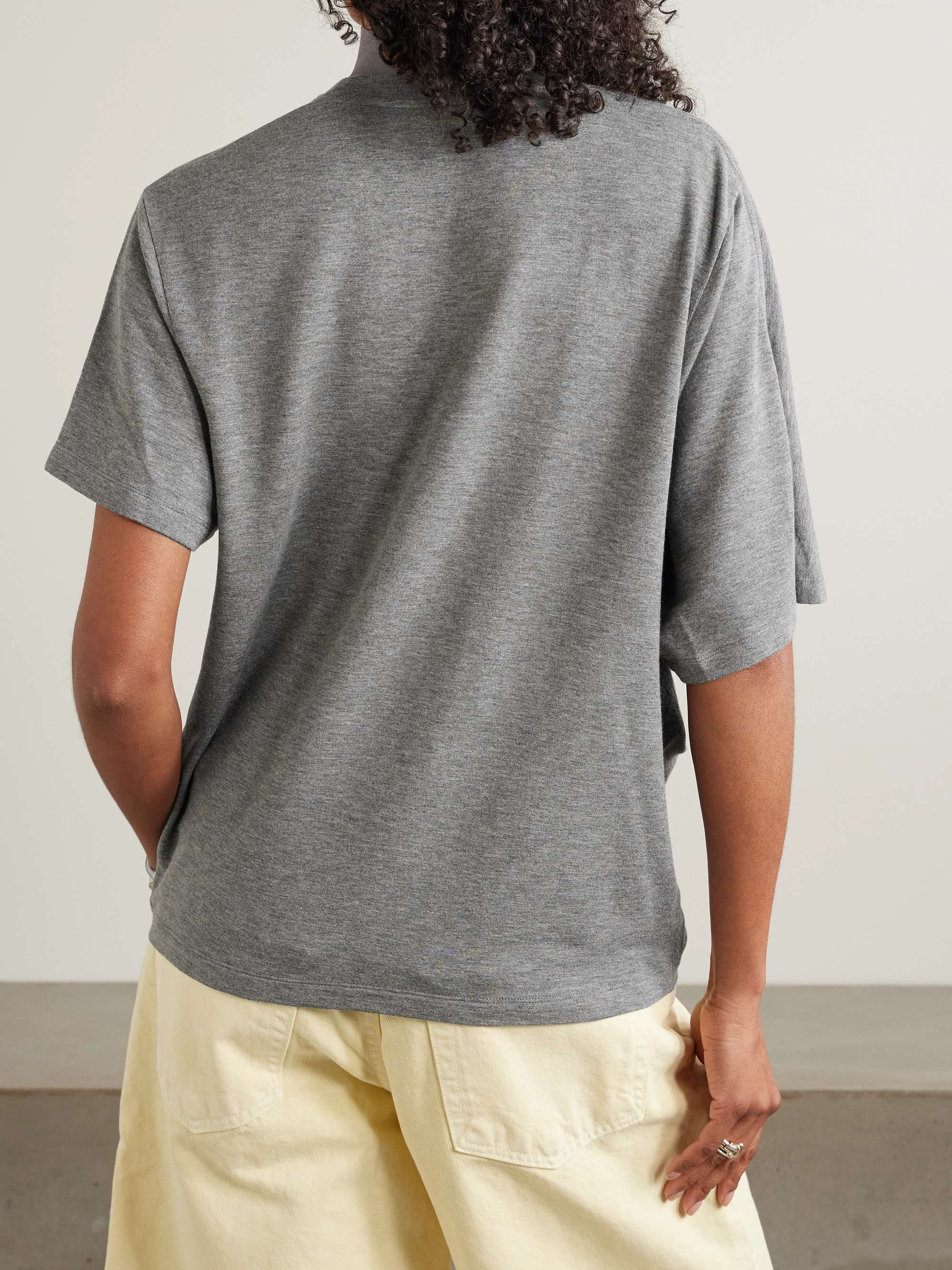 Draped embroidered stretch-jersey T-shirt view