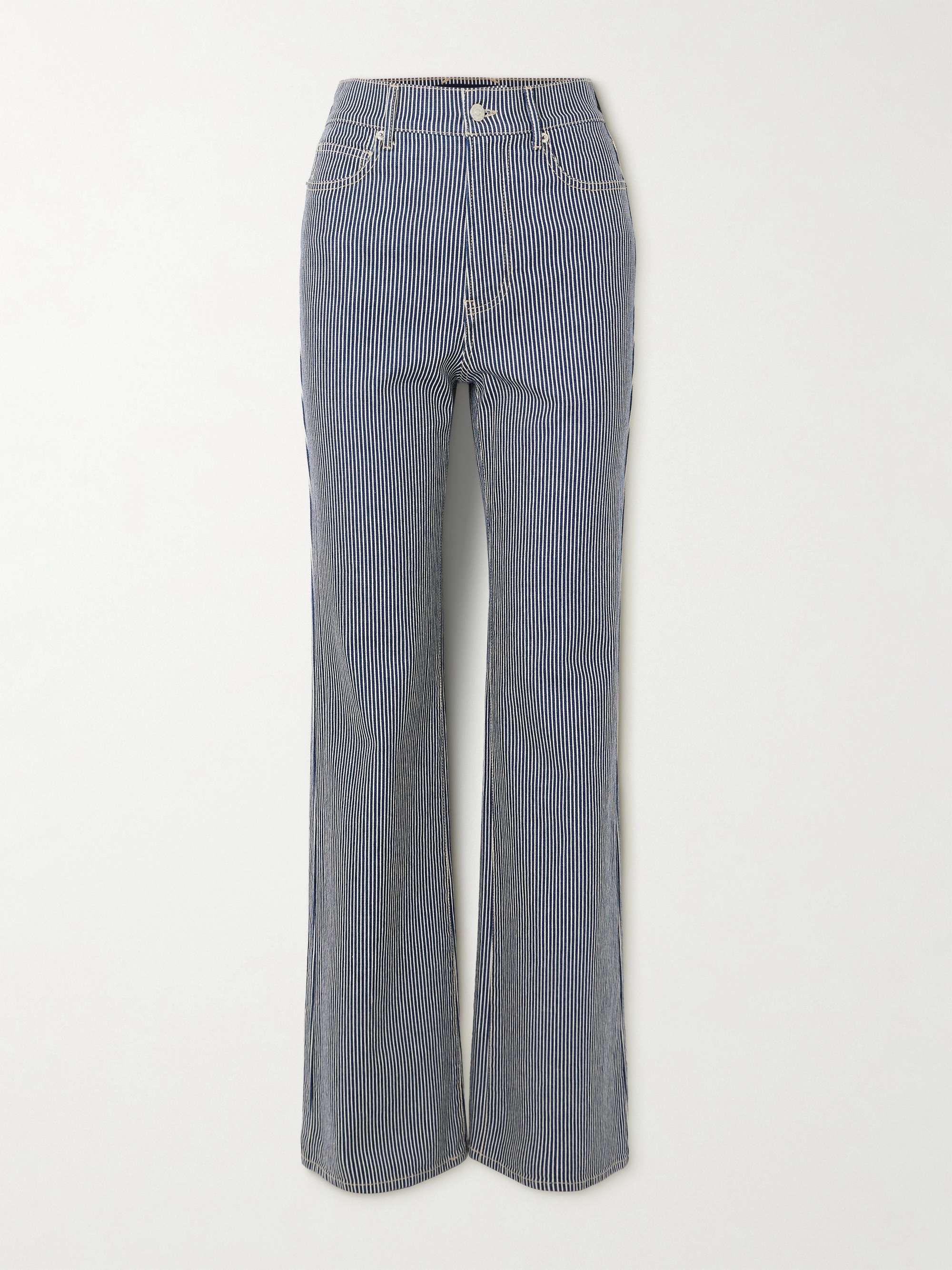 Crosbie striped high-rise wide-leg jeans view