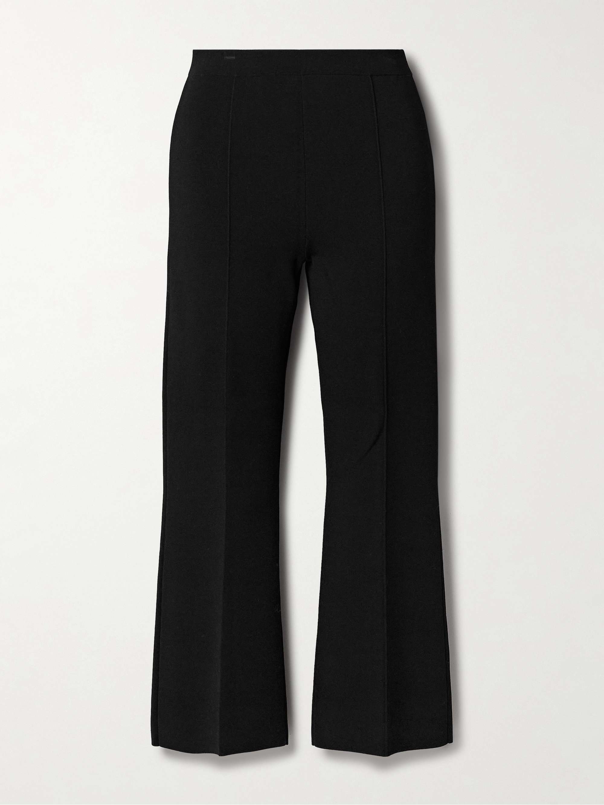 Cropped knitted flared pants view