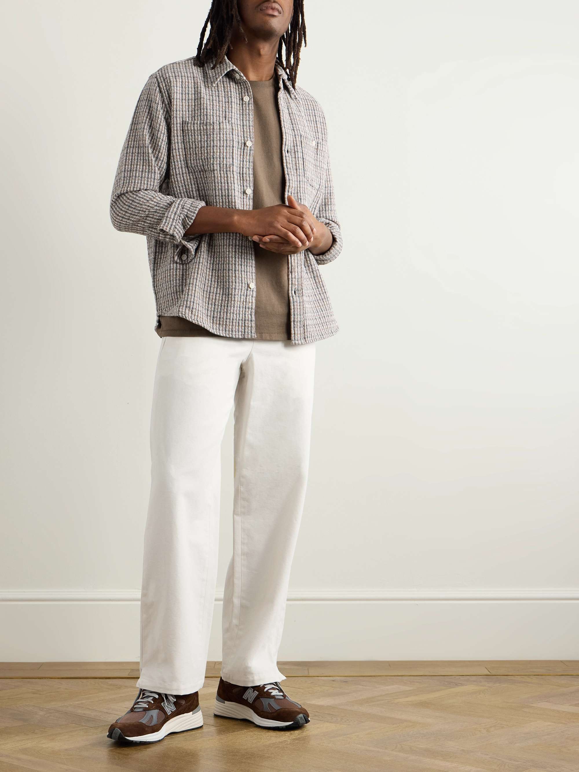 Vincent Straight-Leg Cotton-Canvas Drawstring Trousers view
