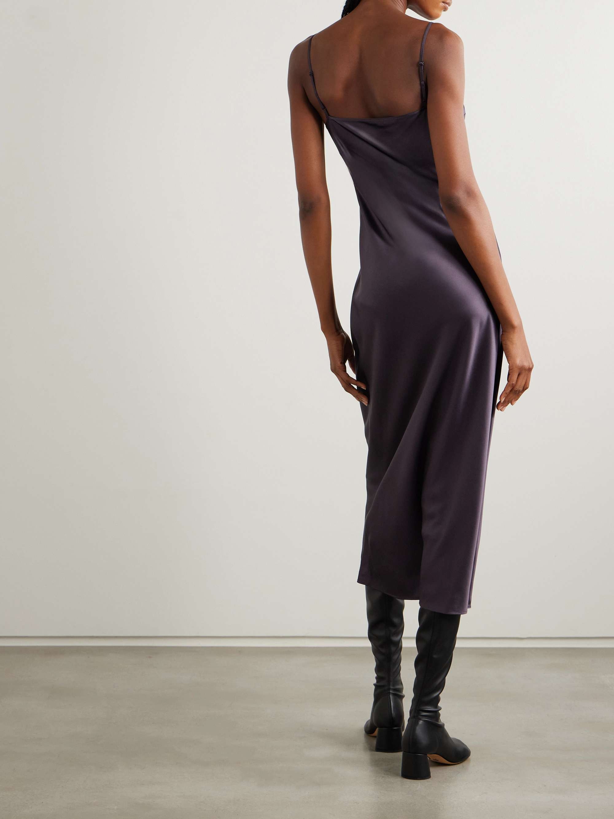 Clea silk-satin midi dress view