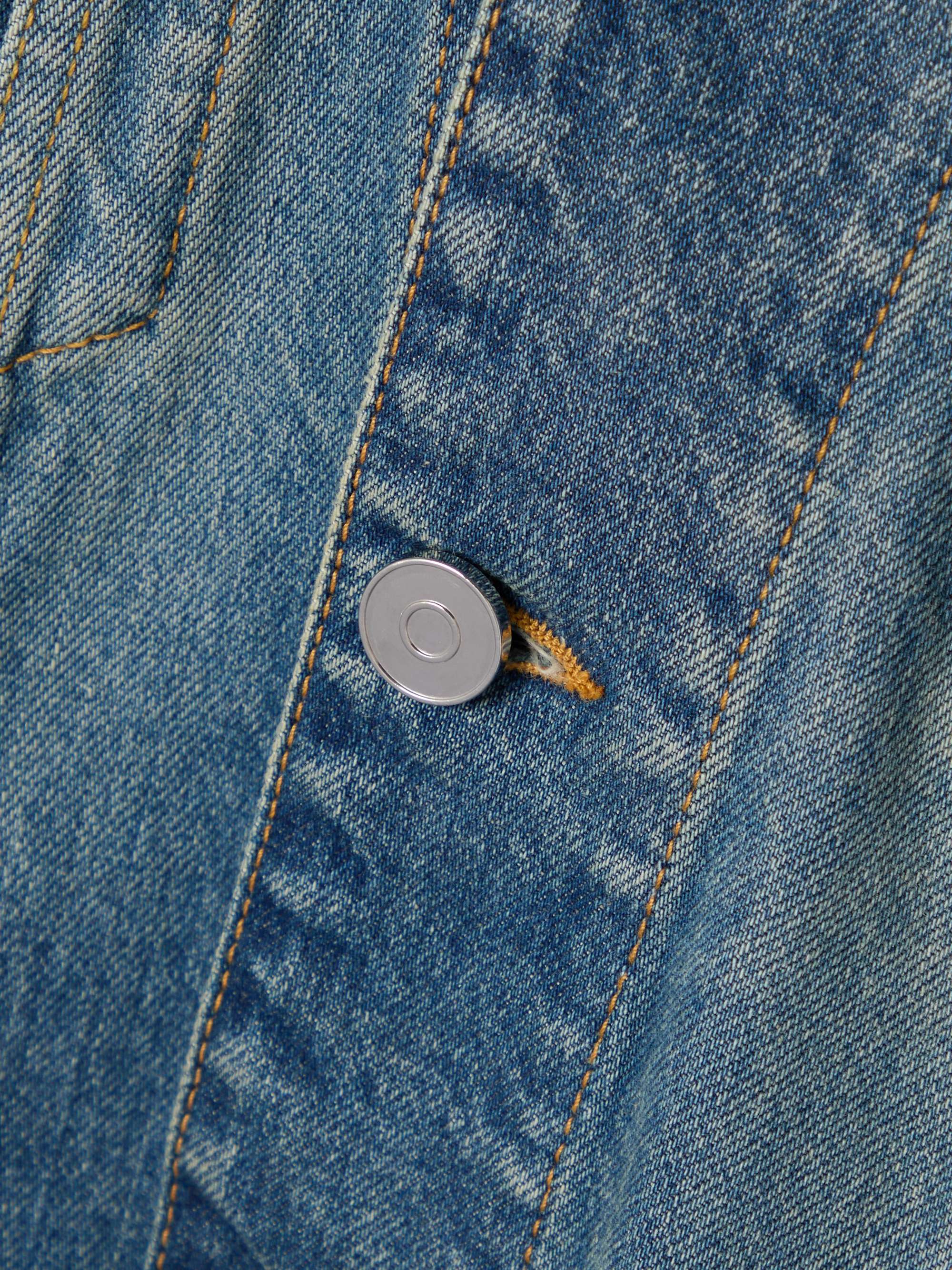 Belted denim peplum jacket view