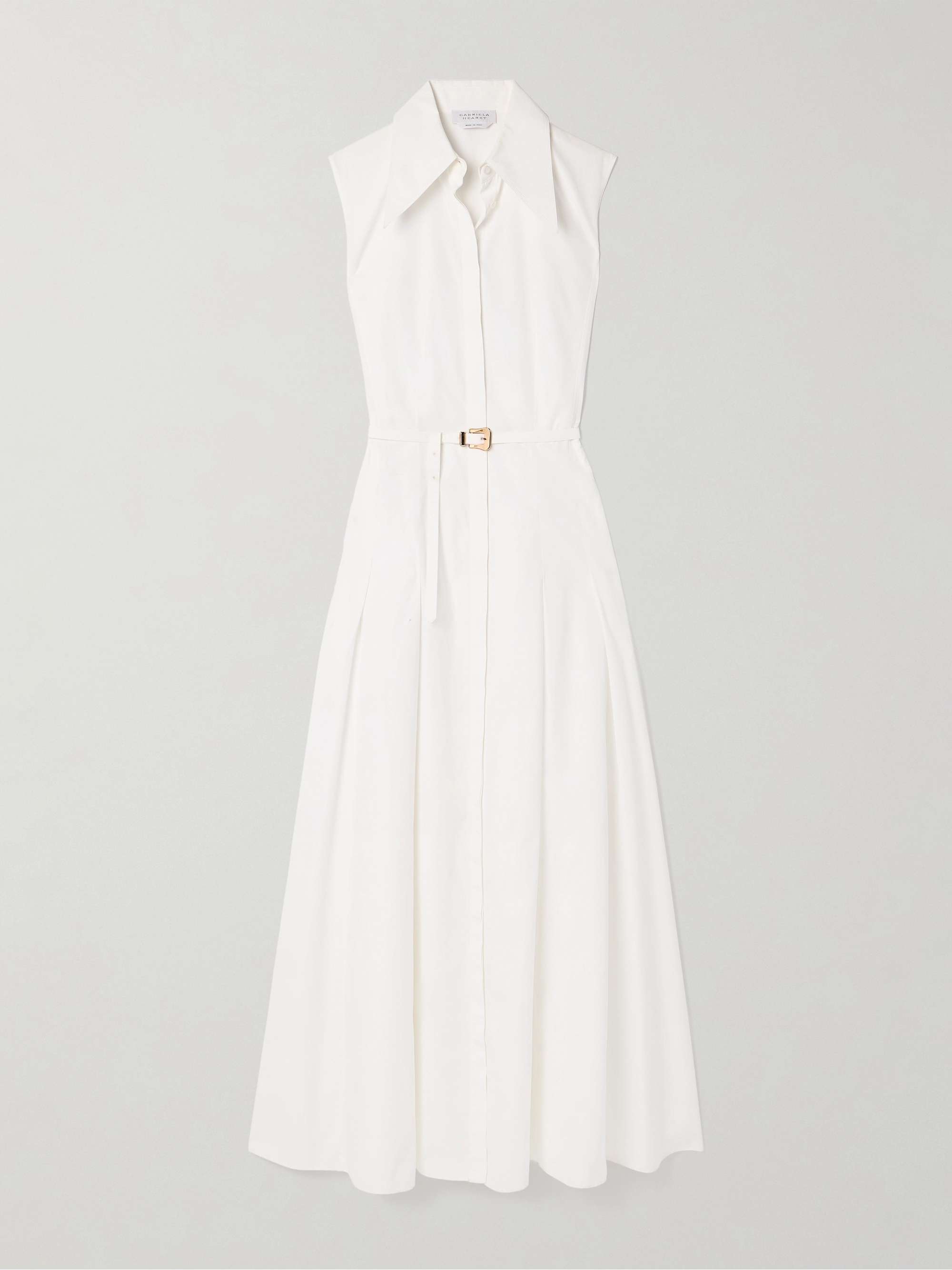 Becca belted cotton-poplin maxi shirt dress view