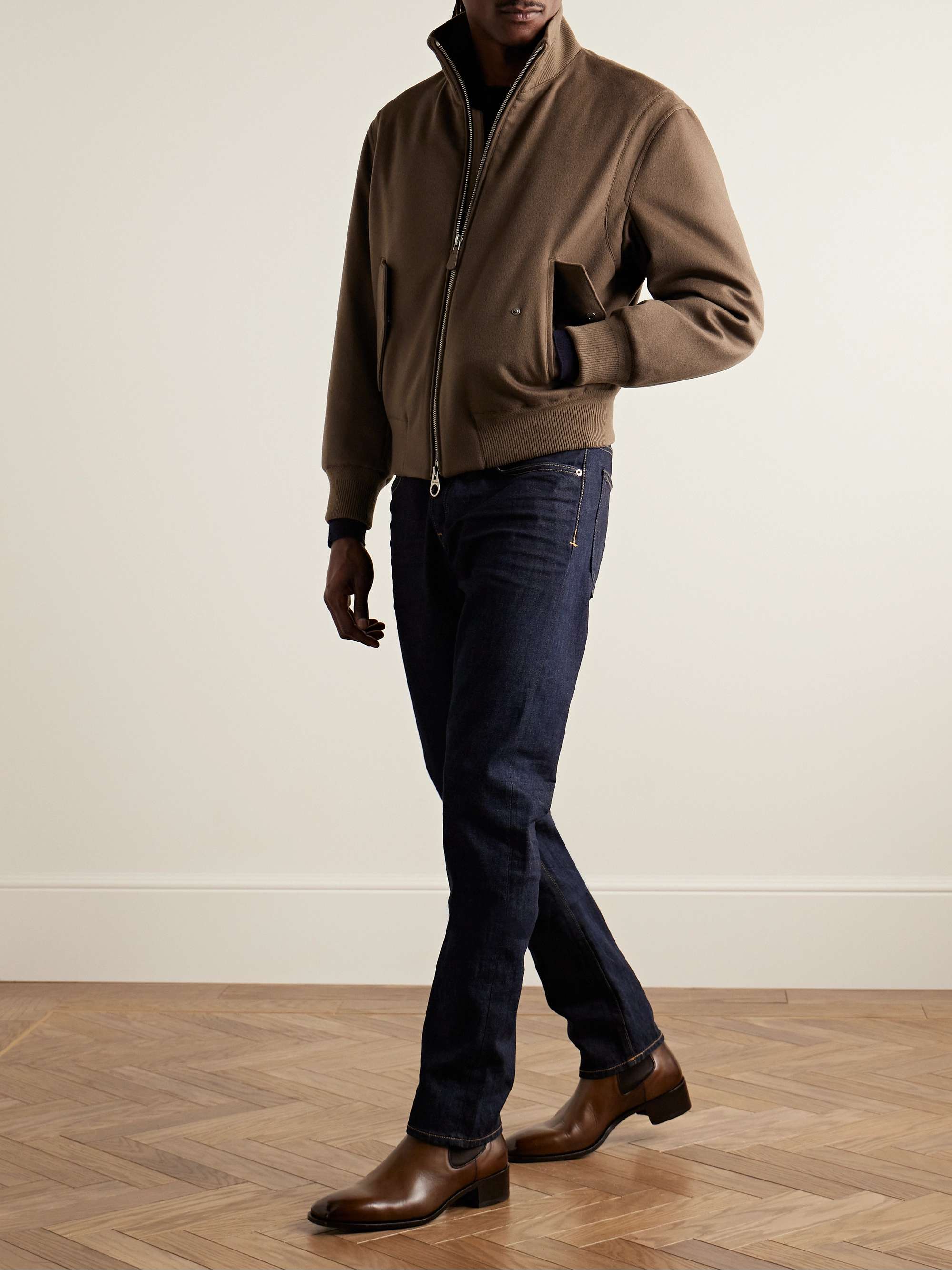 Green Storm System® Padded Cashmere Bomber Jacket view