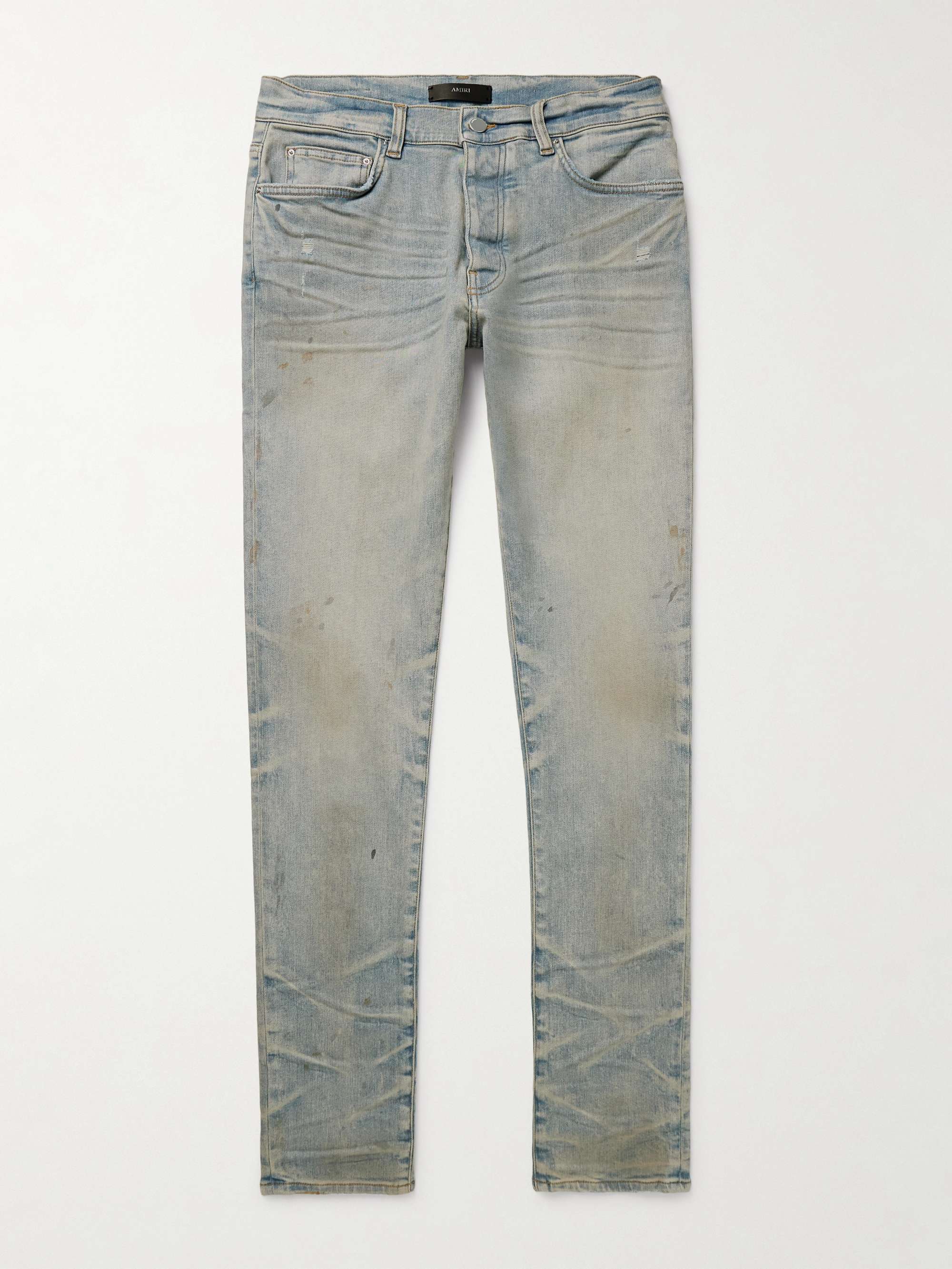 Stack Skinny-Fit Distressed Jeans view