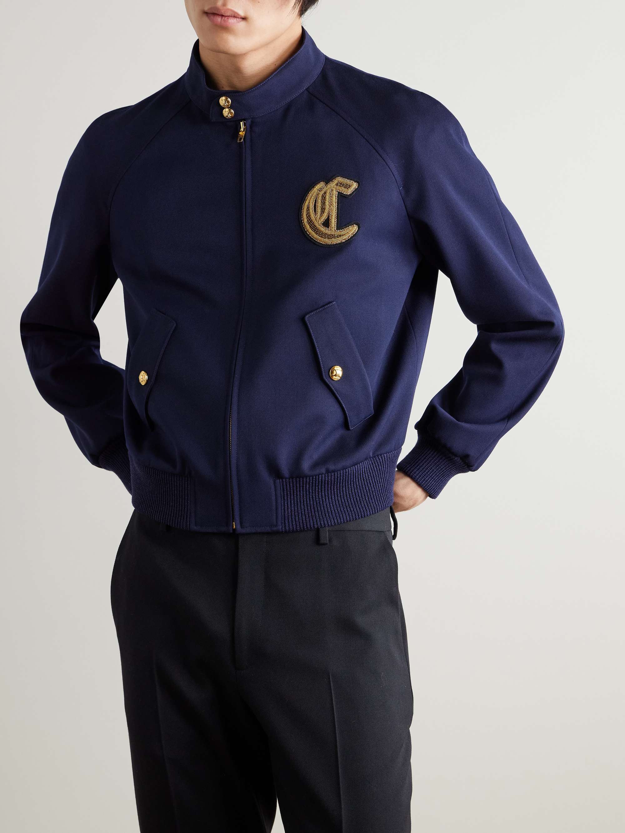 Embroidered Wool-Twill Blouson Jacket view