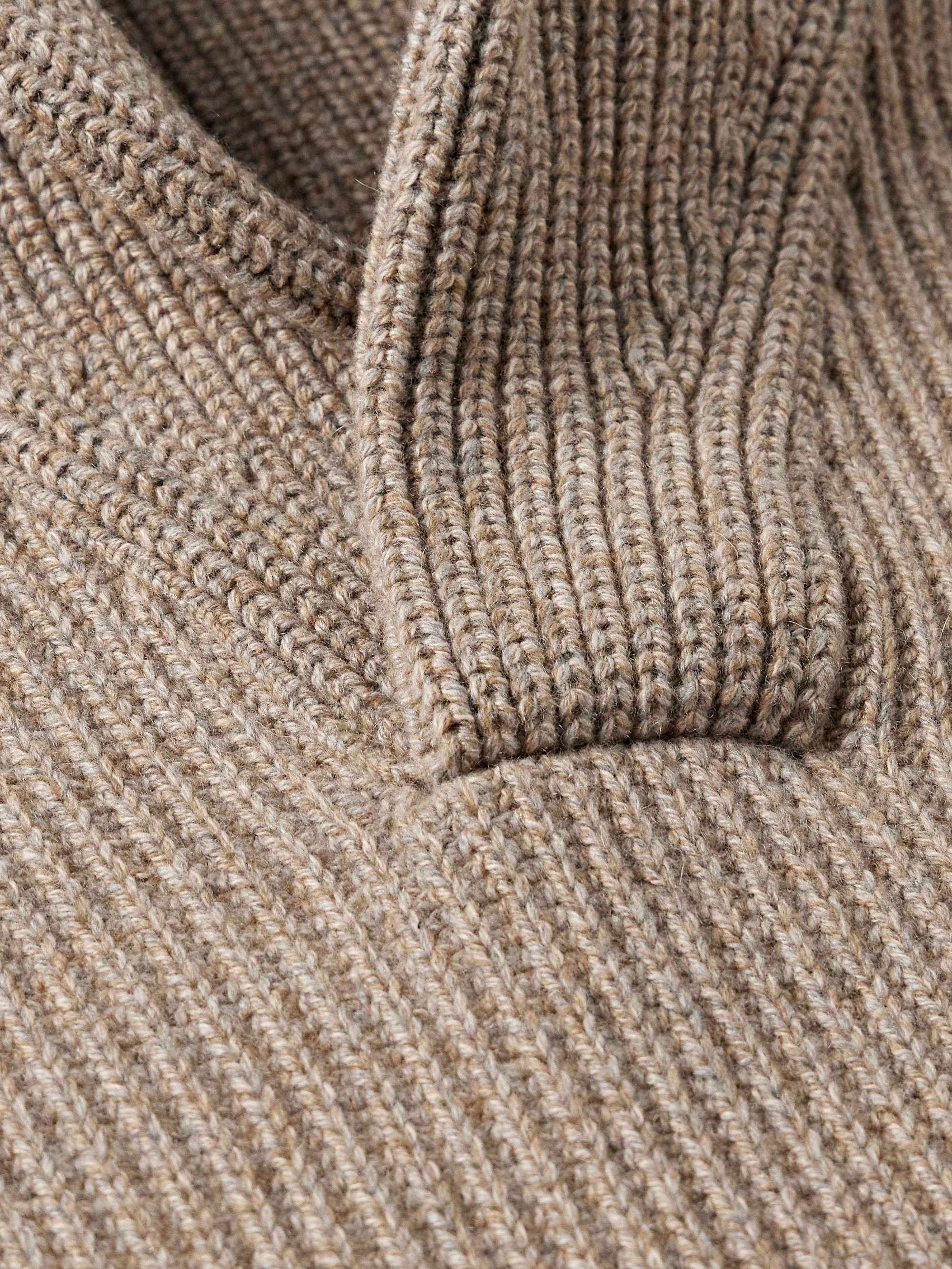 Archer Shawl-Collar Ribbed Cashmere Sweater view