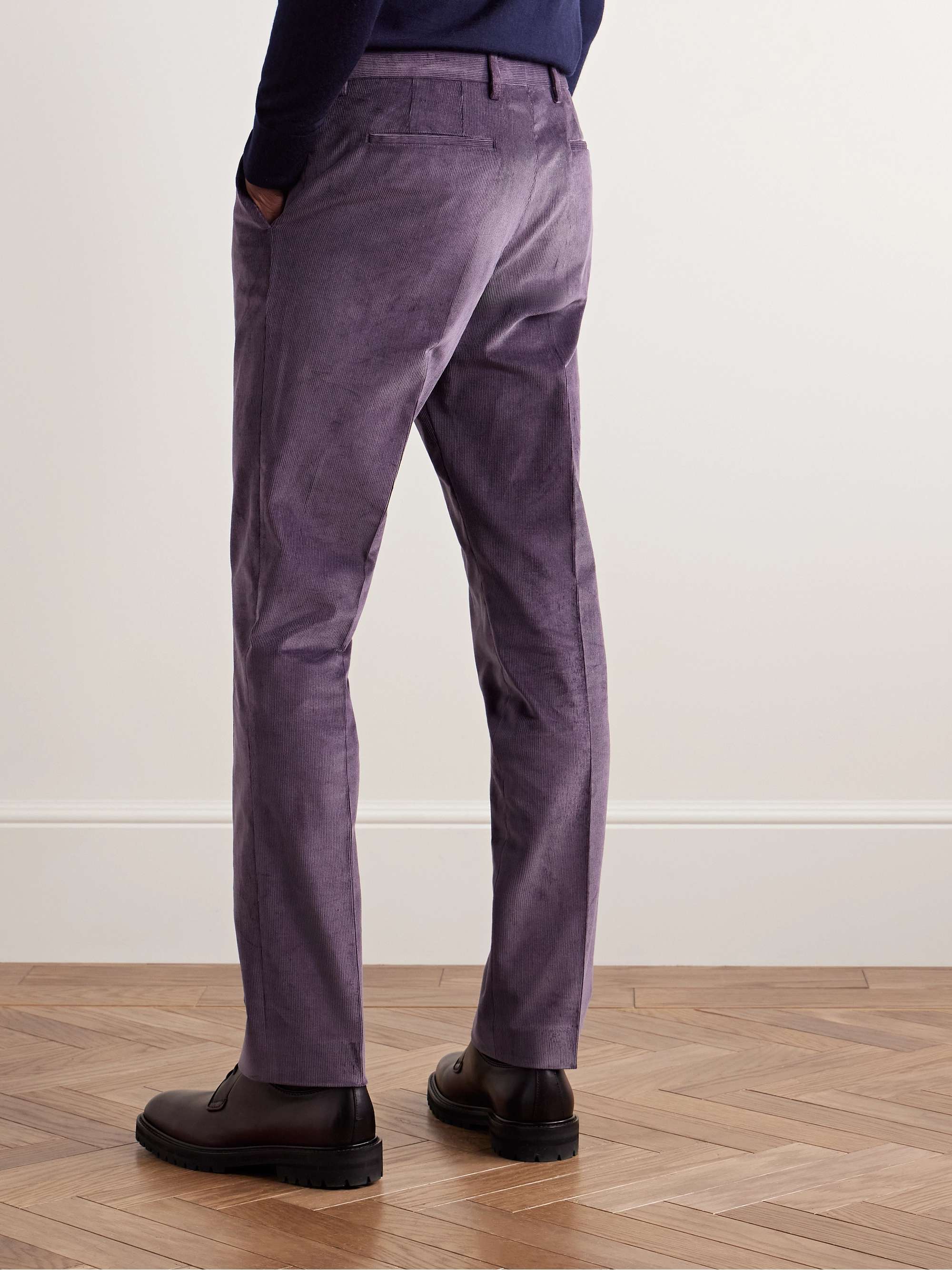 Slim-Fit Stretch-Cotton Corduroy Suit Trousers view