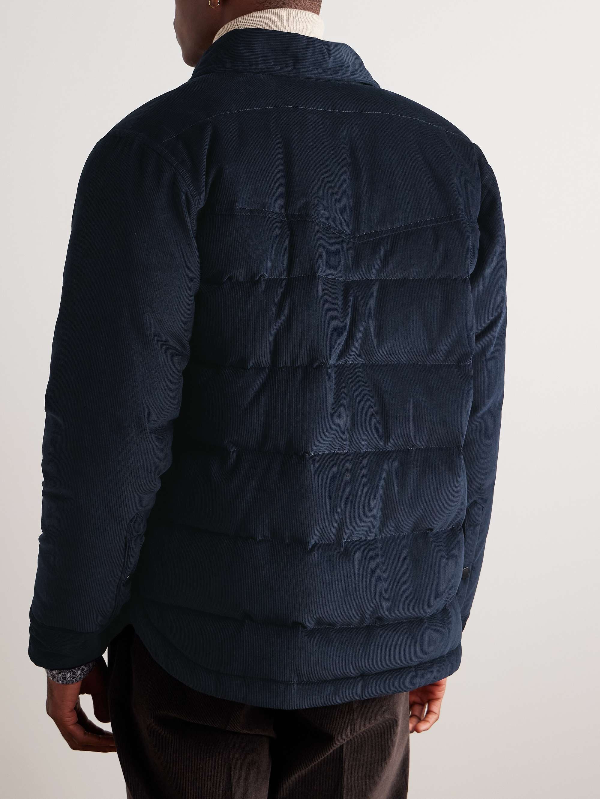 Matt Quilted Cotton-Corduroy Down Shirt Jacket view